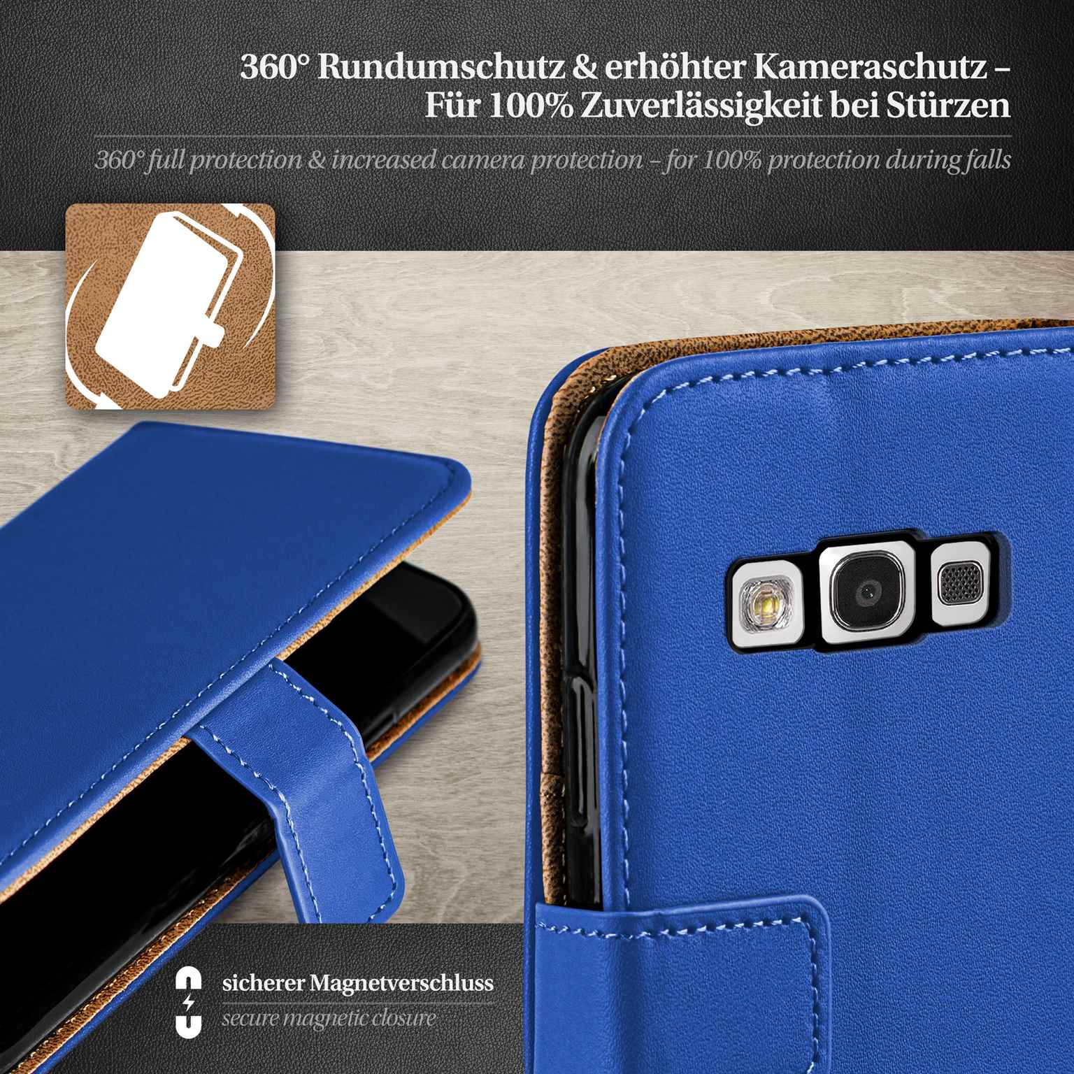 moex Book Case für Samsung Galaxy S3 Klapphülle mit Kartenfach – Weiteres Produktbild 2