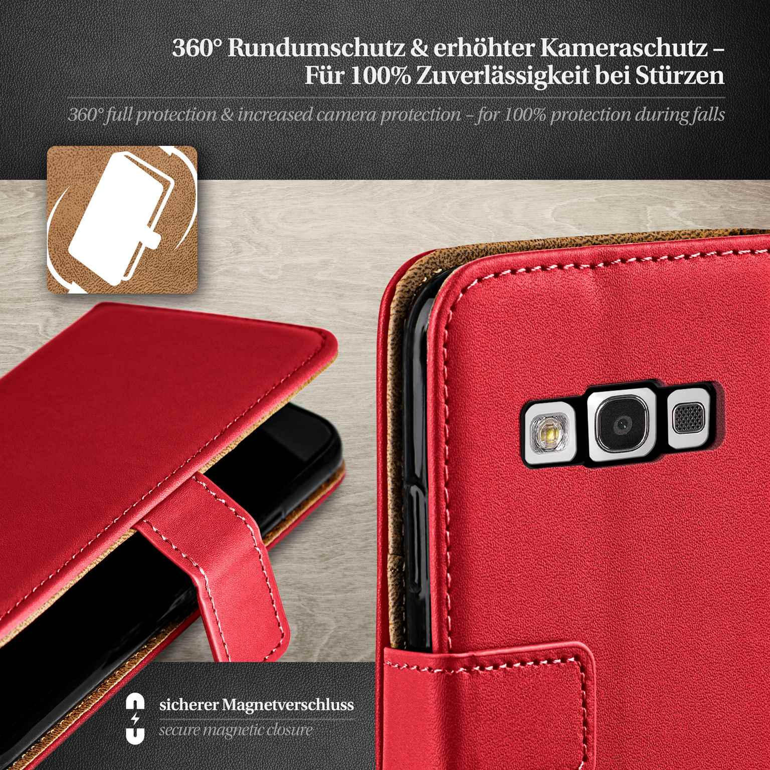 moex Book Case für Samsung Galaxy S3 Klapphülle mit Kartenfach – Weiteres Produktbild 2