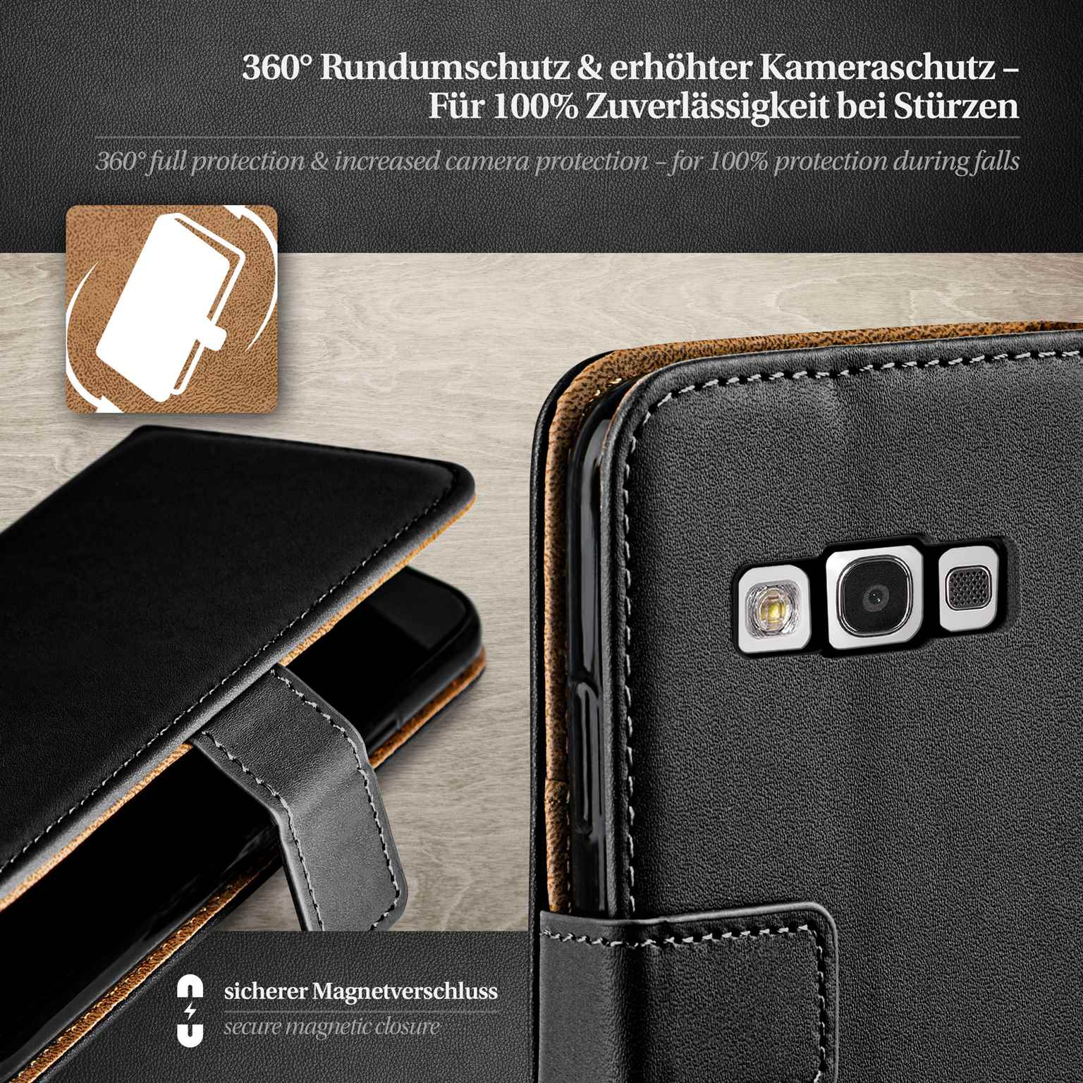 moex Book Case für Samsung Galaxy S3 Klapphülle mit Kartenfach – Weiteres Produktbild 2