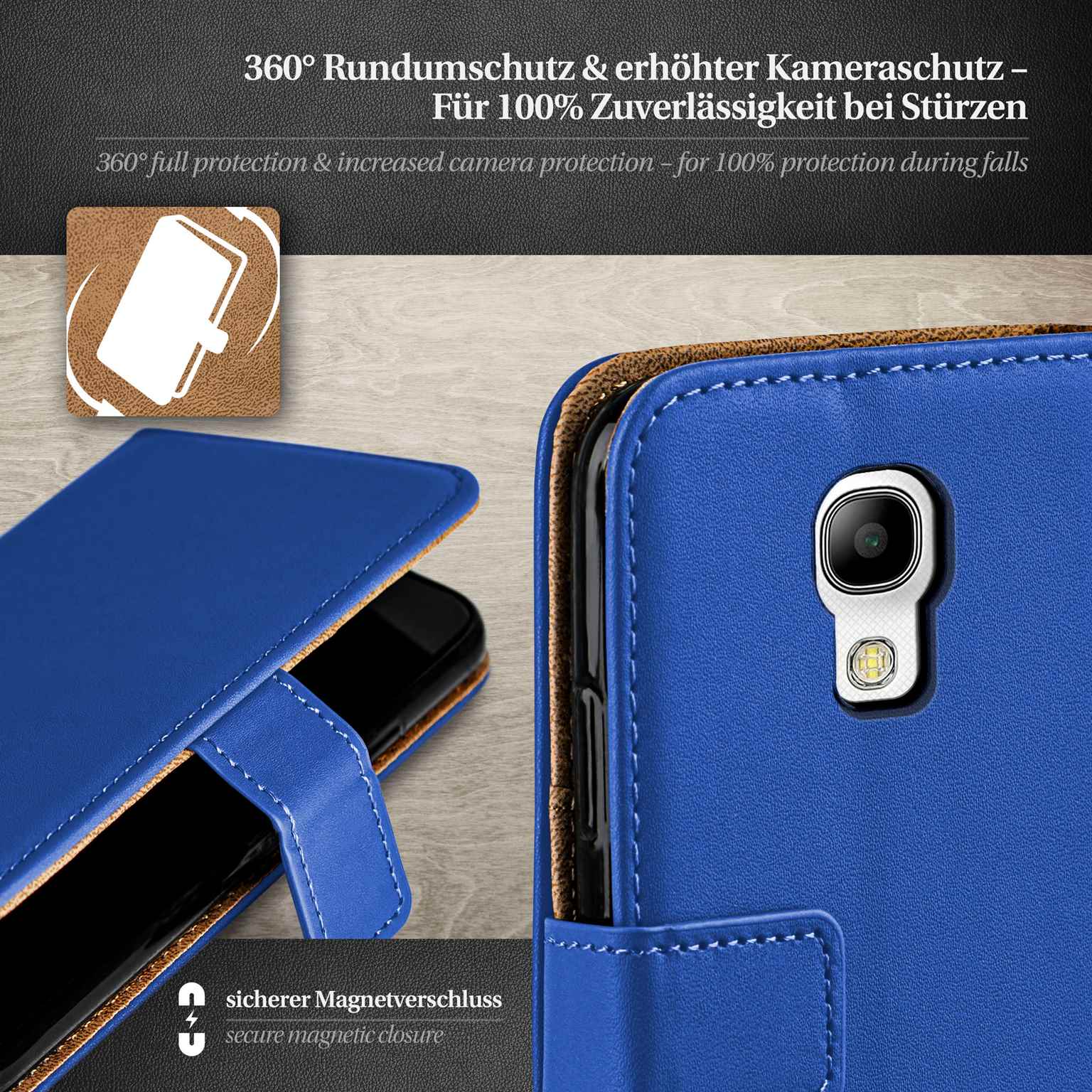 moex Book Case für Samsung Galaxy S4 Mini Klapphülle mit Kartenfach – Weiteres Produktbild 2