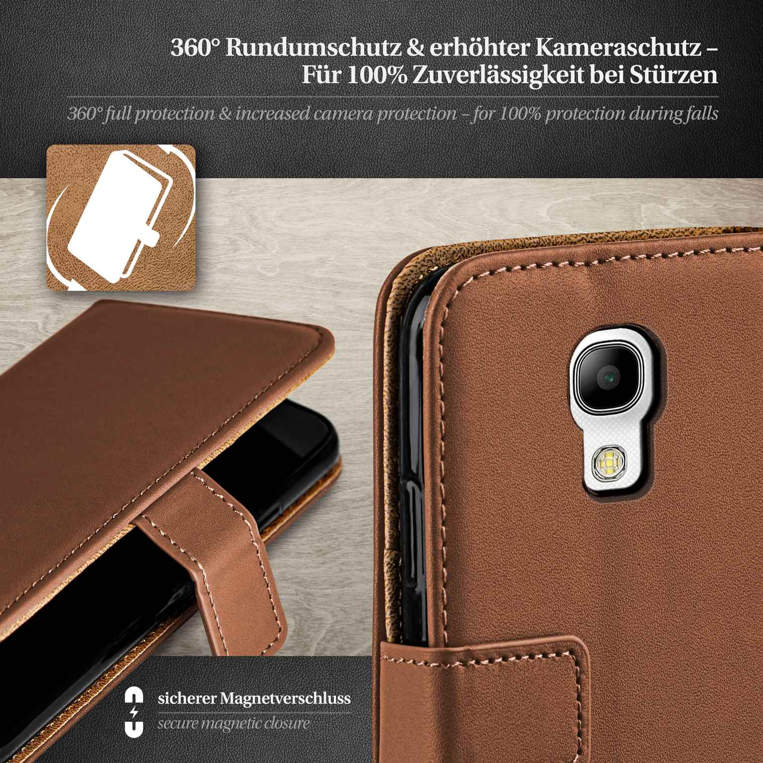 moex Book Case für Samsung Galaxy S4 Mini Klapphülle mit Kartenfach – Weiteres Produktbild 2