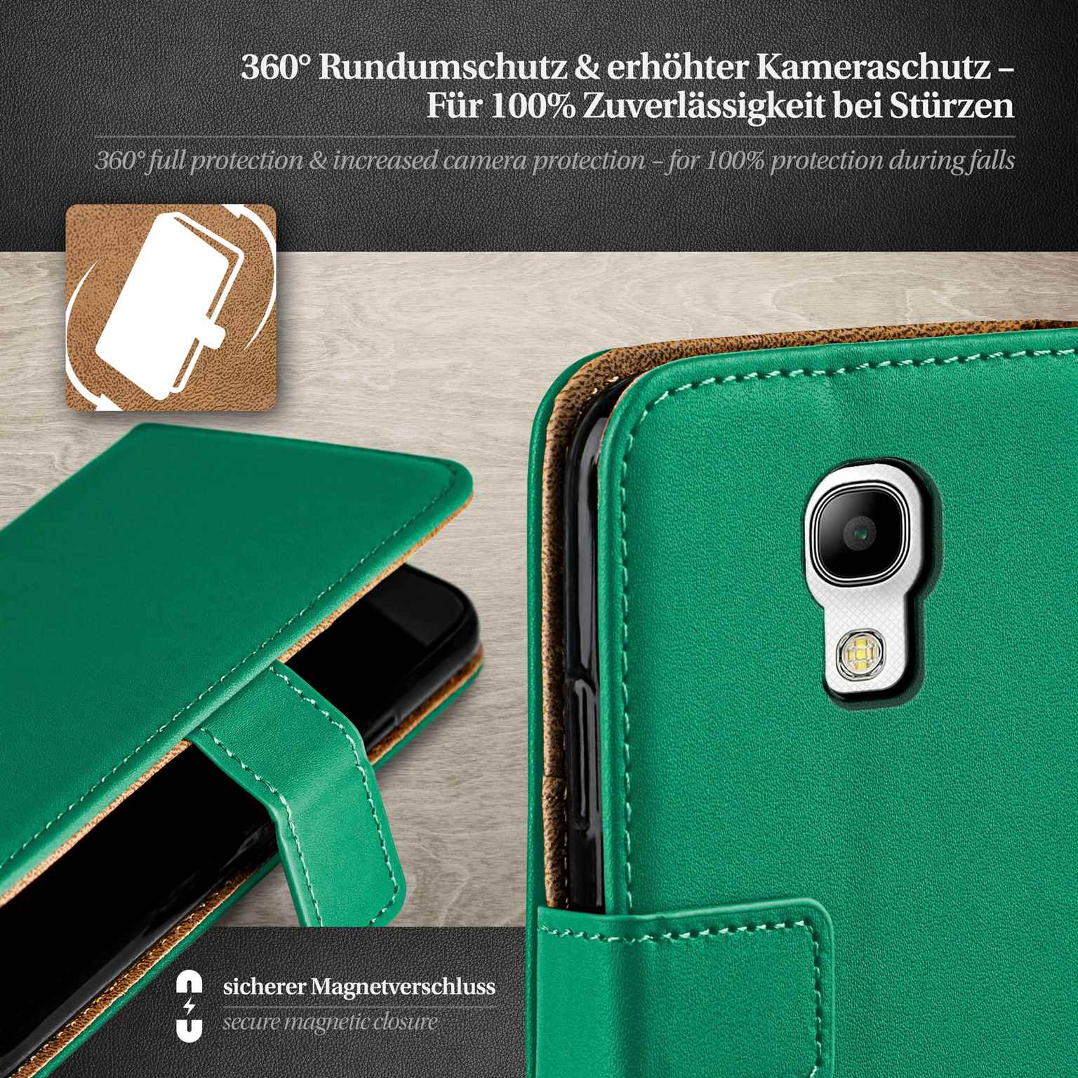 moex Book Case für Samsung Galaxy S4 Mini Klapphülle mit Kartenfach – Weiteres Produktbild 2