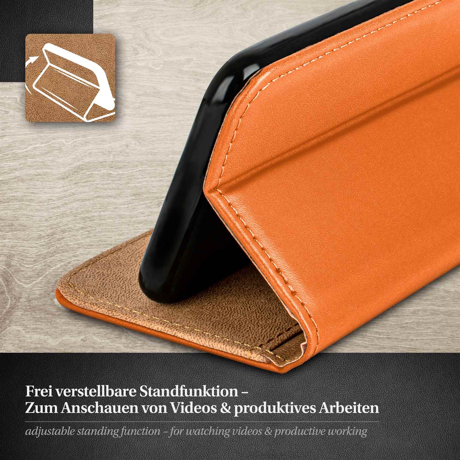 moex Book Case für Samsung Galaxy S4 Mini Klapphülle mit Kartenfach – Weiteres Produktbild 1