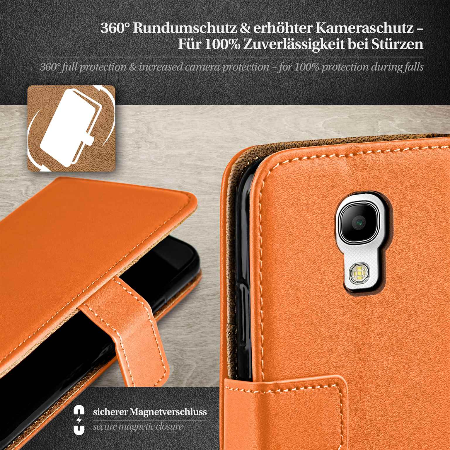 moex Book Case für Samsung Galaxy S4 Mini Klapphülle mit Kartenfach – Weiteres Produktbild 2