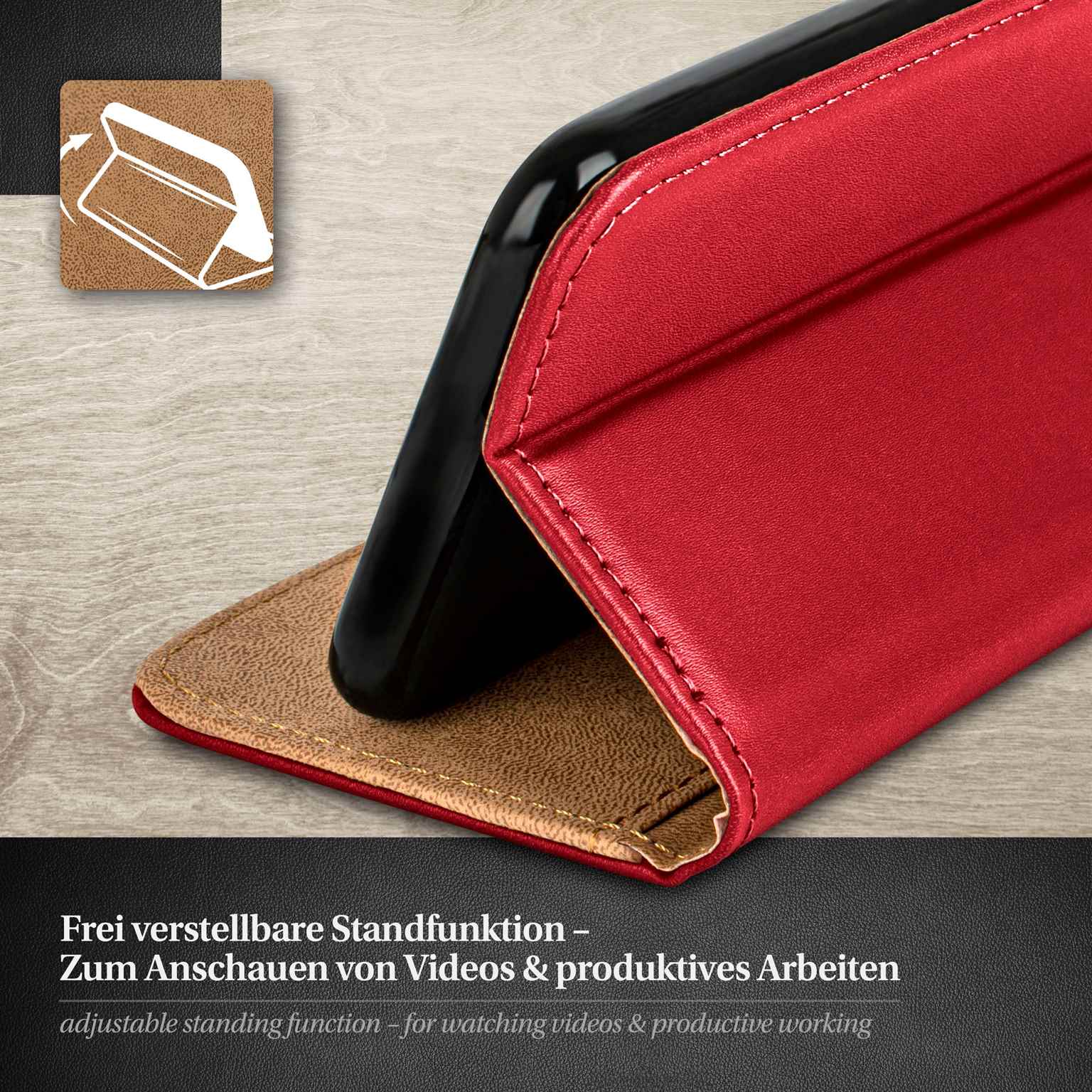 moex Book Case für Samsung Galaxy S4 Mini Klapphülle mit Kartenfach – Weiteres Produktbild 1