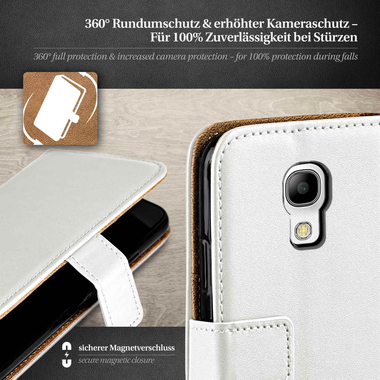 moex Book Case für Samsung Galaxy S4 Mini Klapphülle mit Kartenfach – Weiteres Produktbild 2