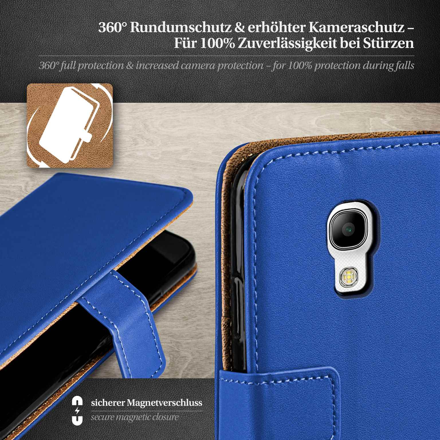 moex Book Case für Samsung Galaxy S4 Klapphülle mit Kartenfach – Weiteres Produktbild 2