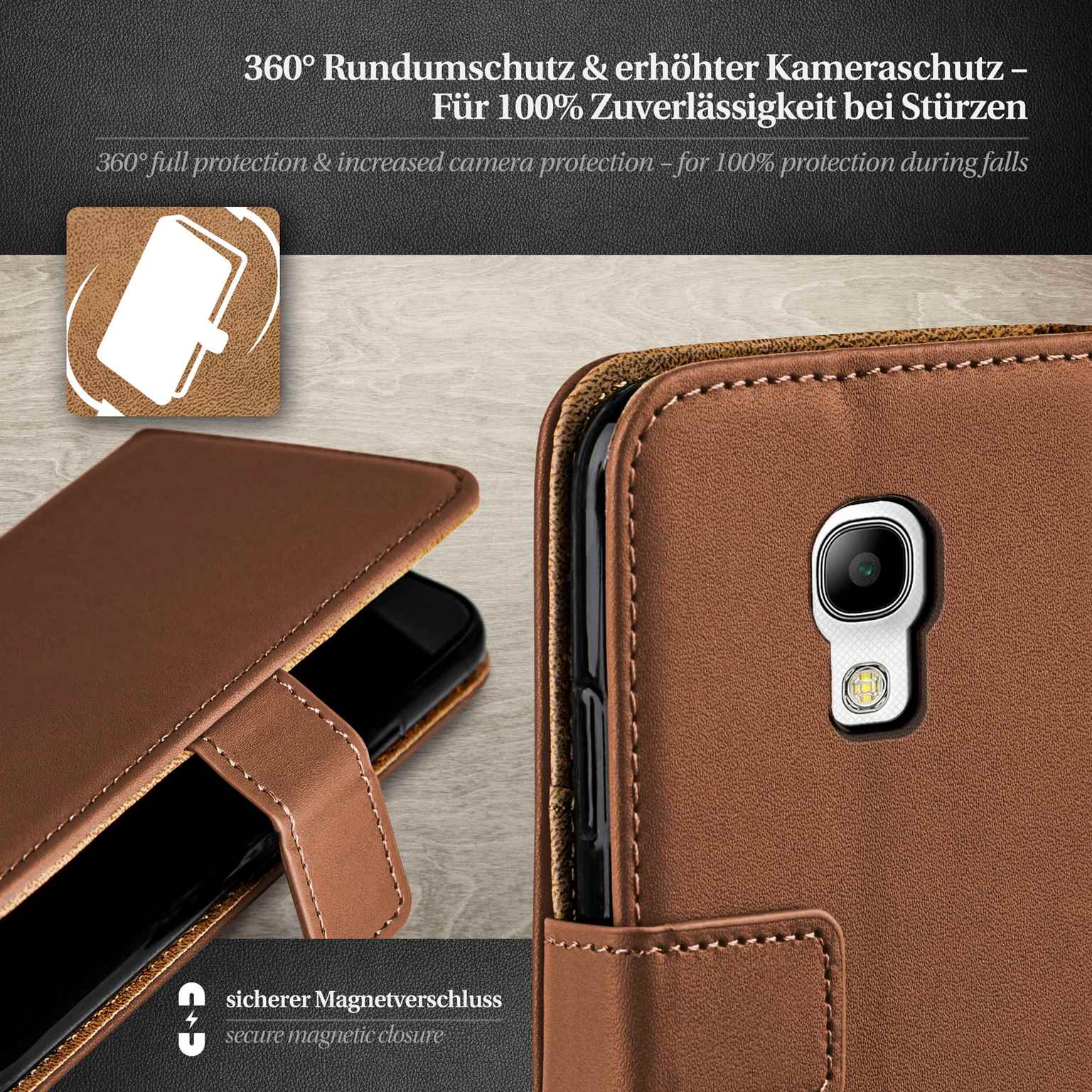 moex Book Case für Samsung Galaxy S4 Klapphülle mit Kartenfach – Weiteres Produktbild 2
