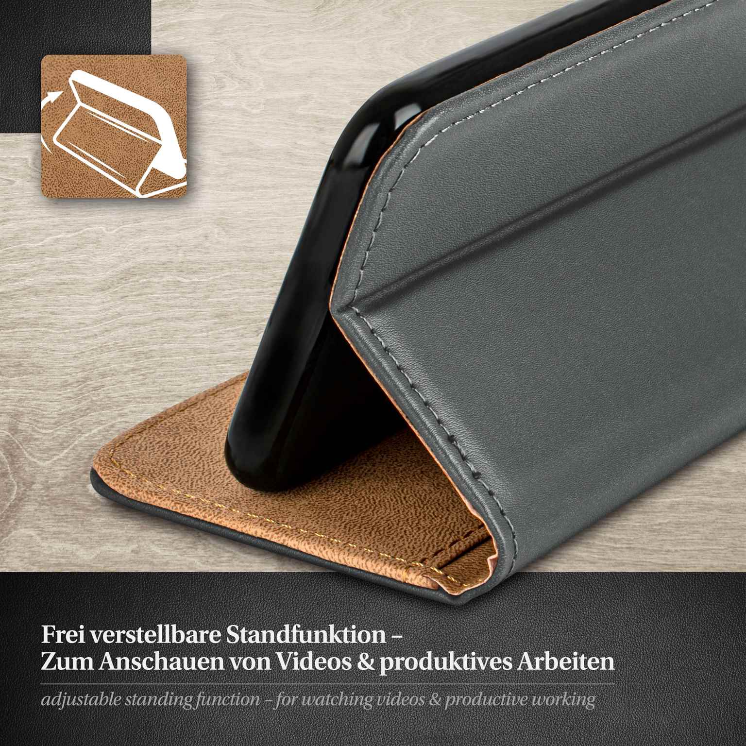 moex Book Case für Samsung Galaxy S4 Klapphülle mit Kartenfach – Weiteres Produktbild 1