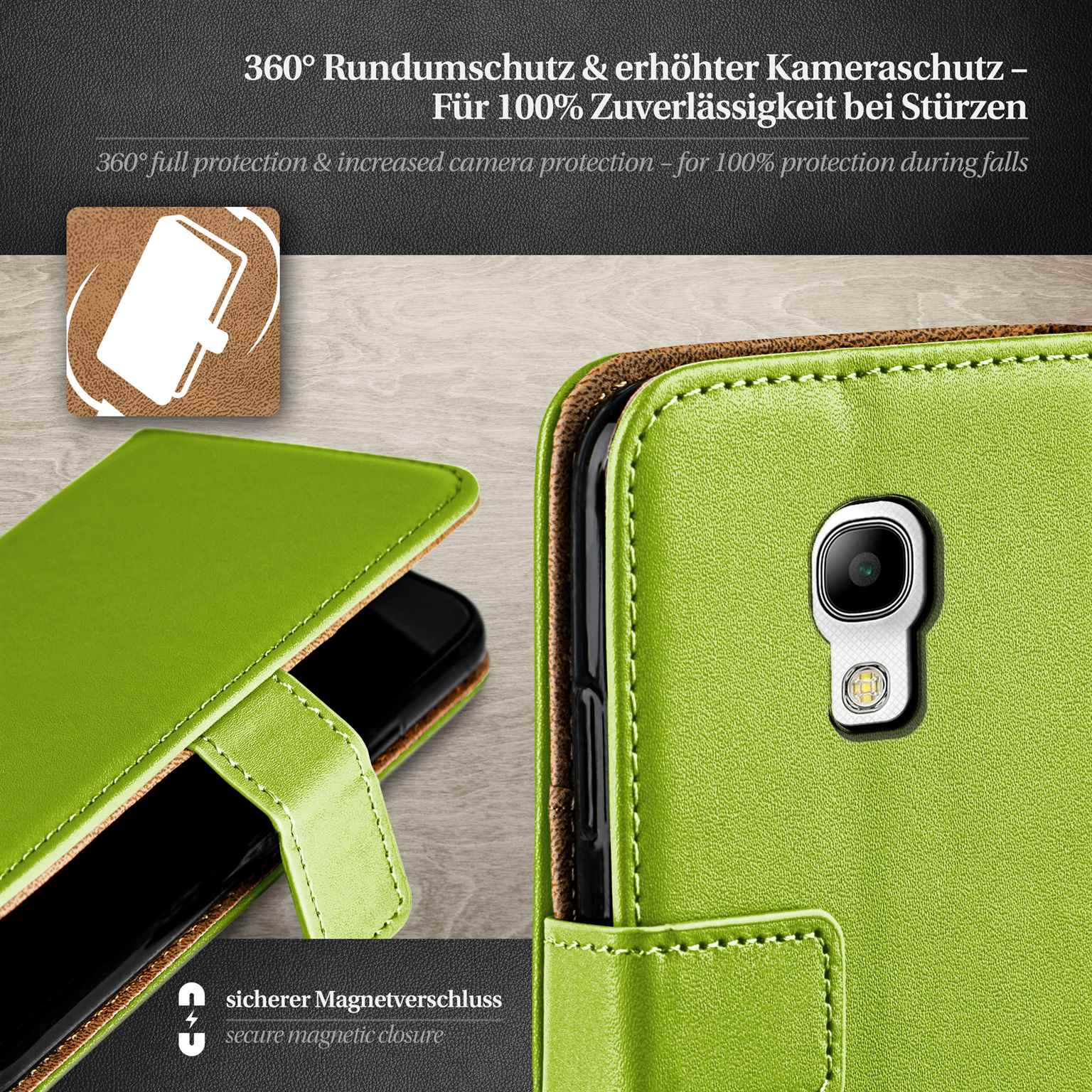 moex Book Case für Samsung Galaxy S4 Klapphülle mit Kartenfach – Weiteres Produktbild 2