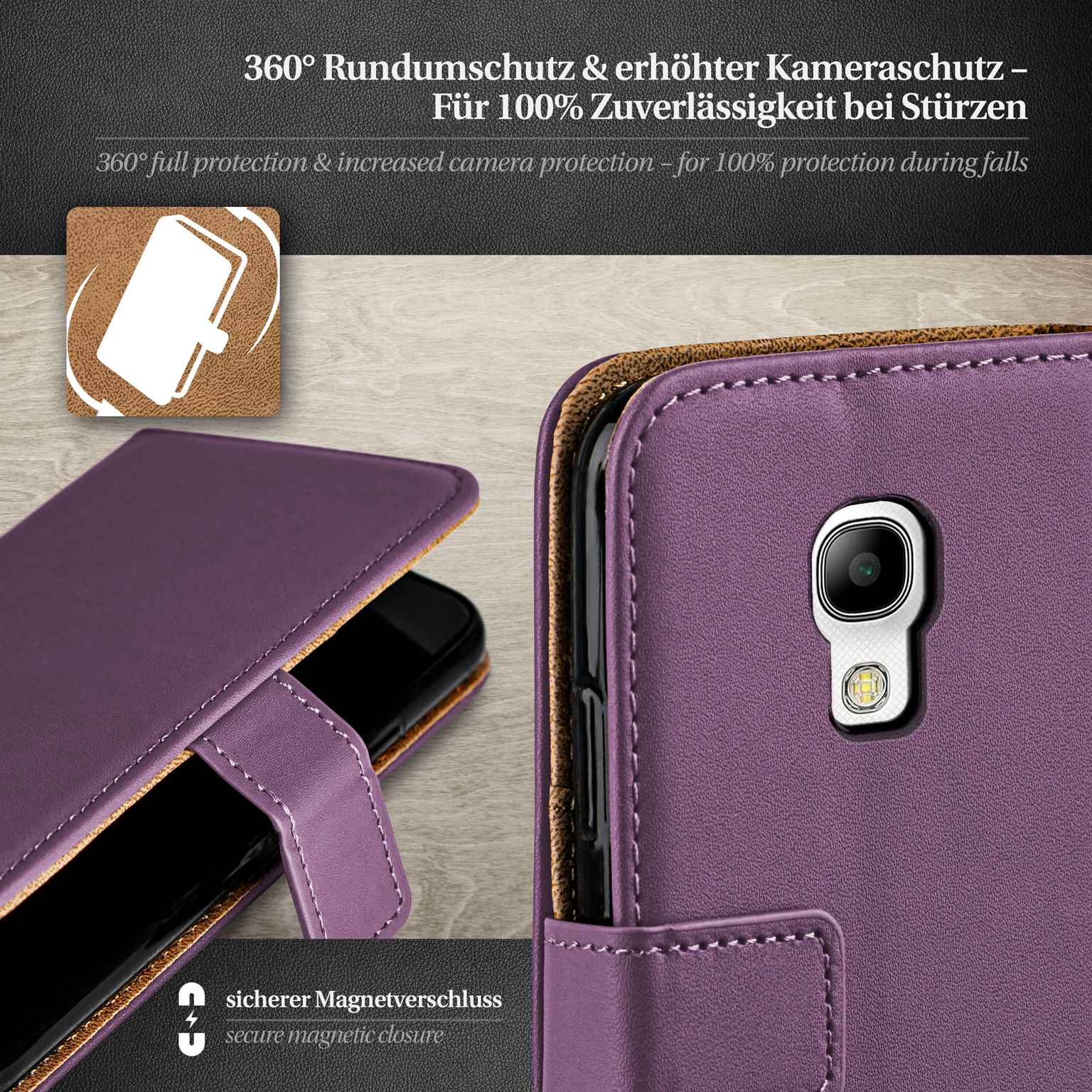 moex Book Case für Samsung Galaxy S4 Klapphülle mit Kartenfach – Weiteres Produktbild 2