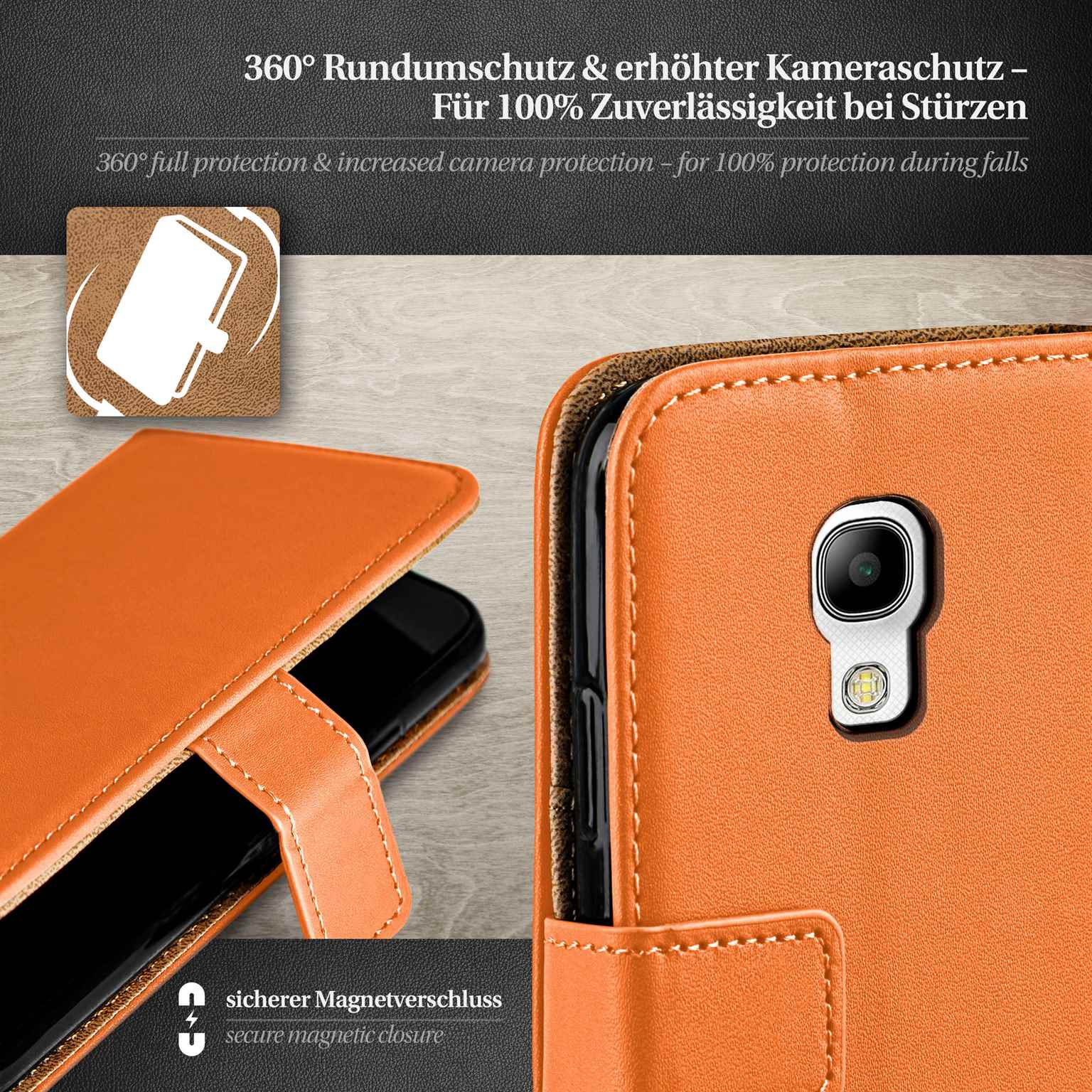 moex Book Case für Samsung Galaxy S4 Klapphülle mit Kartenfach – Weiteres Produktbild 2