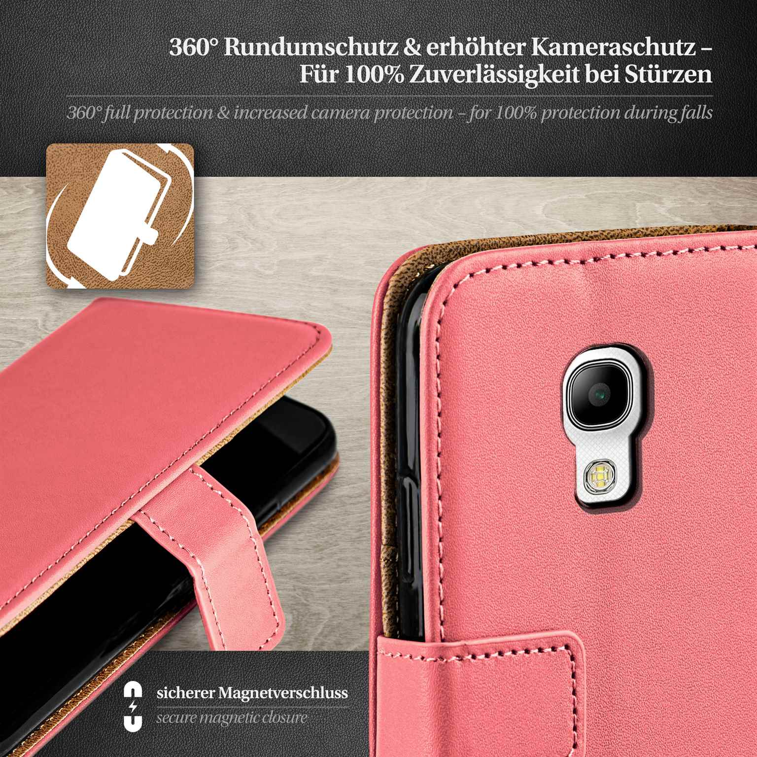 moex Book Case für Samsung Galaxy S4 Klapphülle mit Kartenfach – Weiteres Produktbild 2