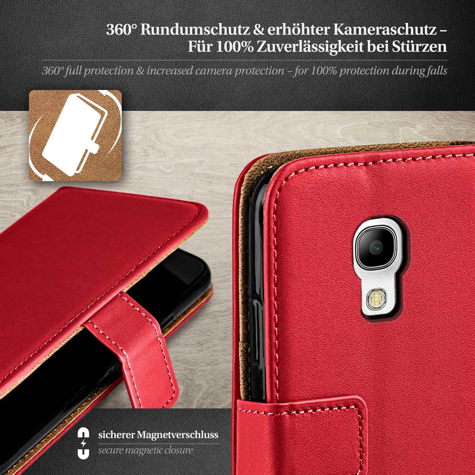 moex Book Case für Samsung Galaxy S4 Klapphülle mit Kartenfach – Weiteres Produktbild 2