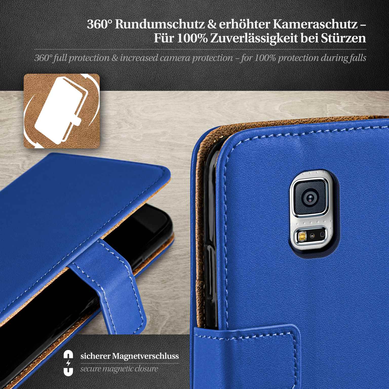 moex Book Case für Samsung Galaxy S5 Mini Klapphülle mit Kartenfach – Weiteres Produktbild 3 moex Book Case für Samsung Galaxy S5 Mini Klapphülle mit Kartenfach – Weiteres Produktbild 3