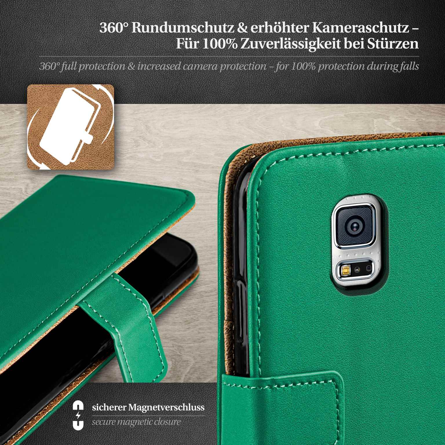 moex Book Case für Samsung Galaxy S5 Mini Klapphülle mit Kartenfach – Weiteres Produktbild 3 moex Book Case für Samsung Galaxy S5 Mini Klapphülle mit Kartenfach – Weiteres Produktbild 3