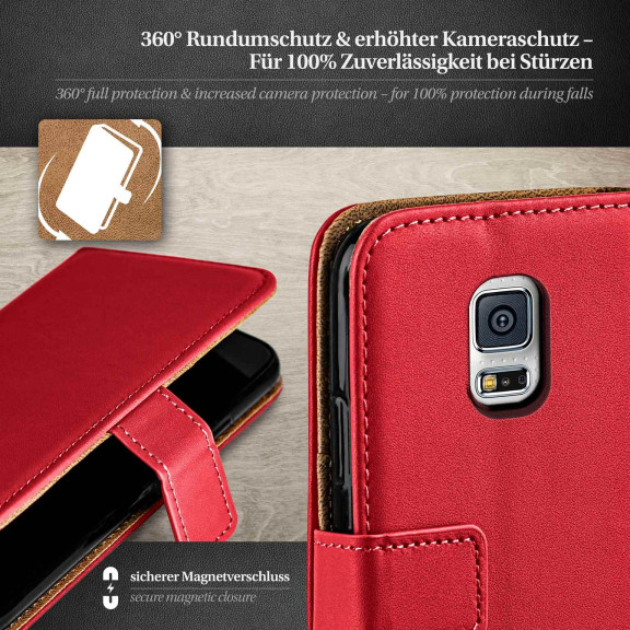 moex Book Case für Samsung Galaxy S5 Mini Klapphülle mit Kartenfach – Weiteres Produktbild 3