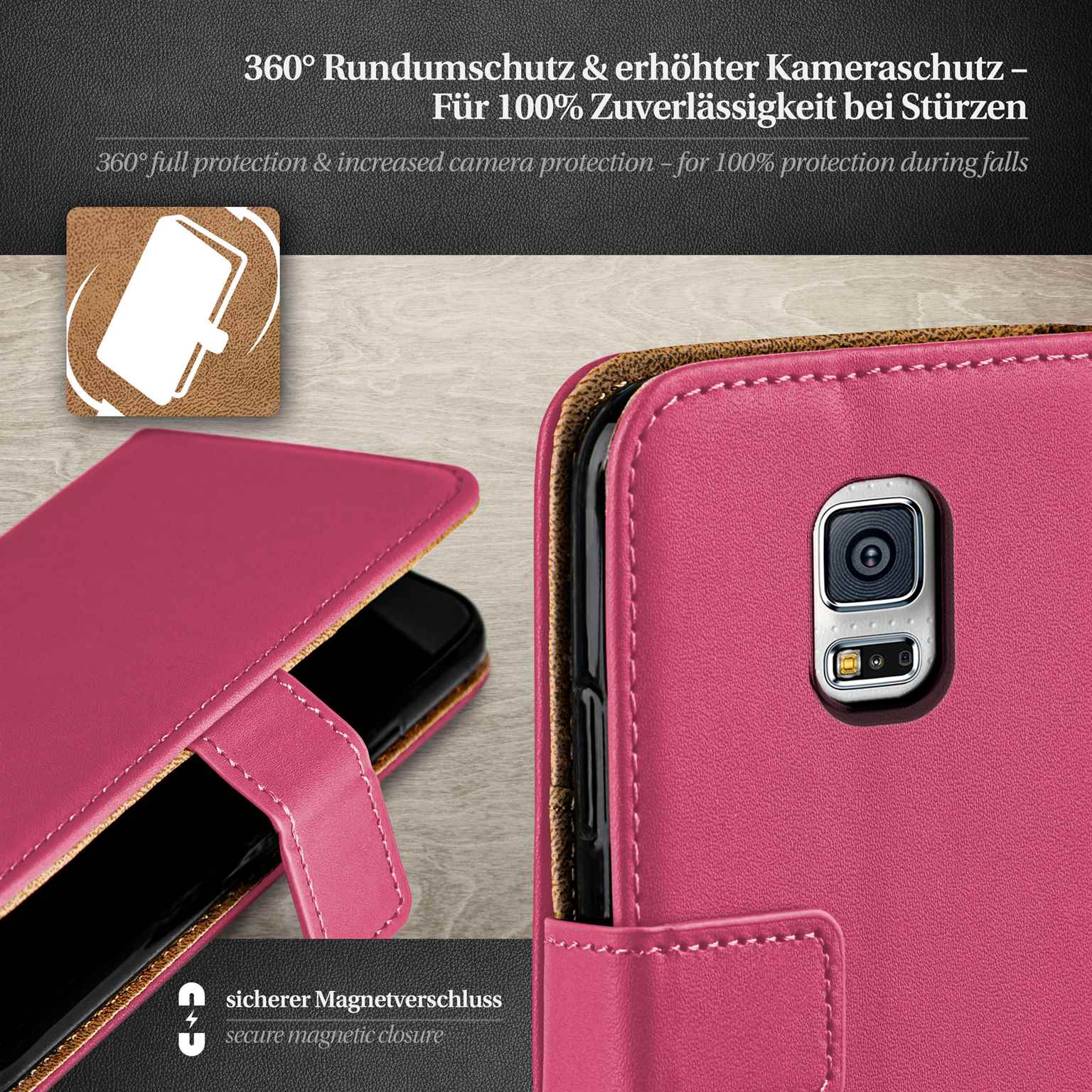 moex Book Case für Samsung Galaxy S5 Mini Klapphülle mit Kartenfach – Weiteres Produktbild 3 moex Book Case für Samsung Galaxy S5 Mini Klapphülle mit Kartenfach – Weiteres Produktbild 3