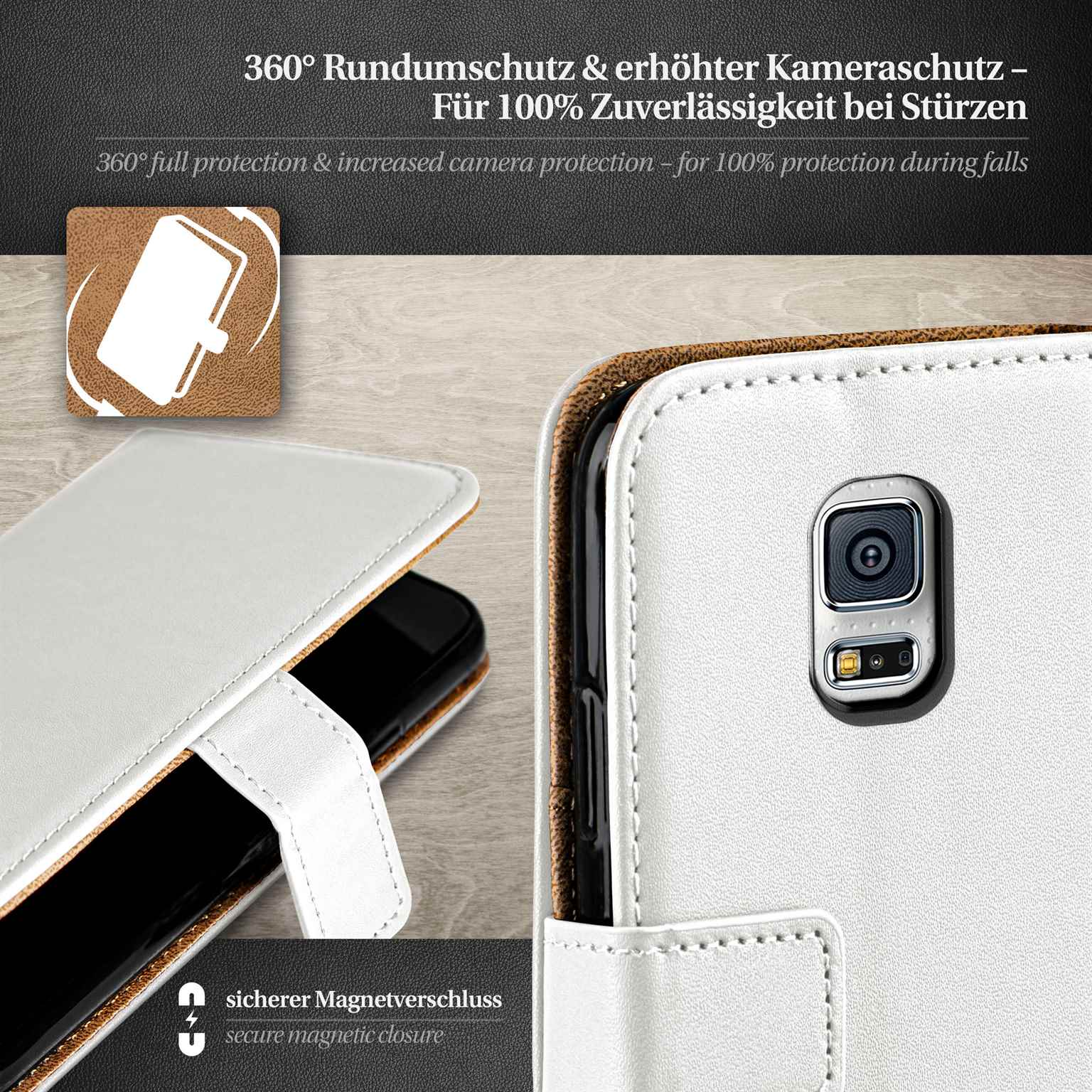 moex Book Case für Samsung Galaxy S5 Mini Klapphülle mit Kartenfach – Weiteres Produktbild 3 moex Book Case für Samsung Galaxy S5 Mini Klapphülle mit Kartenfach – Weiteres Produktbild 3