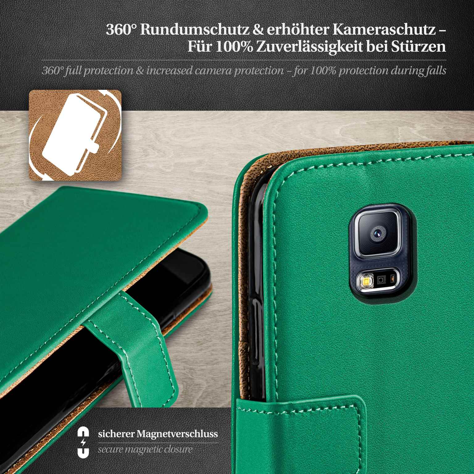 moex Book Case für Samsung Galaxy S5 Klapphülle mit Kartenfach – Weiteres Produktbild 3 moex Book Case für Samsung Galaxy S5 Klapphülle mit Kartenfach – Weiteres Produktbild 3