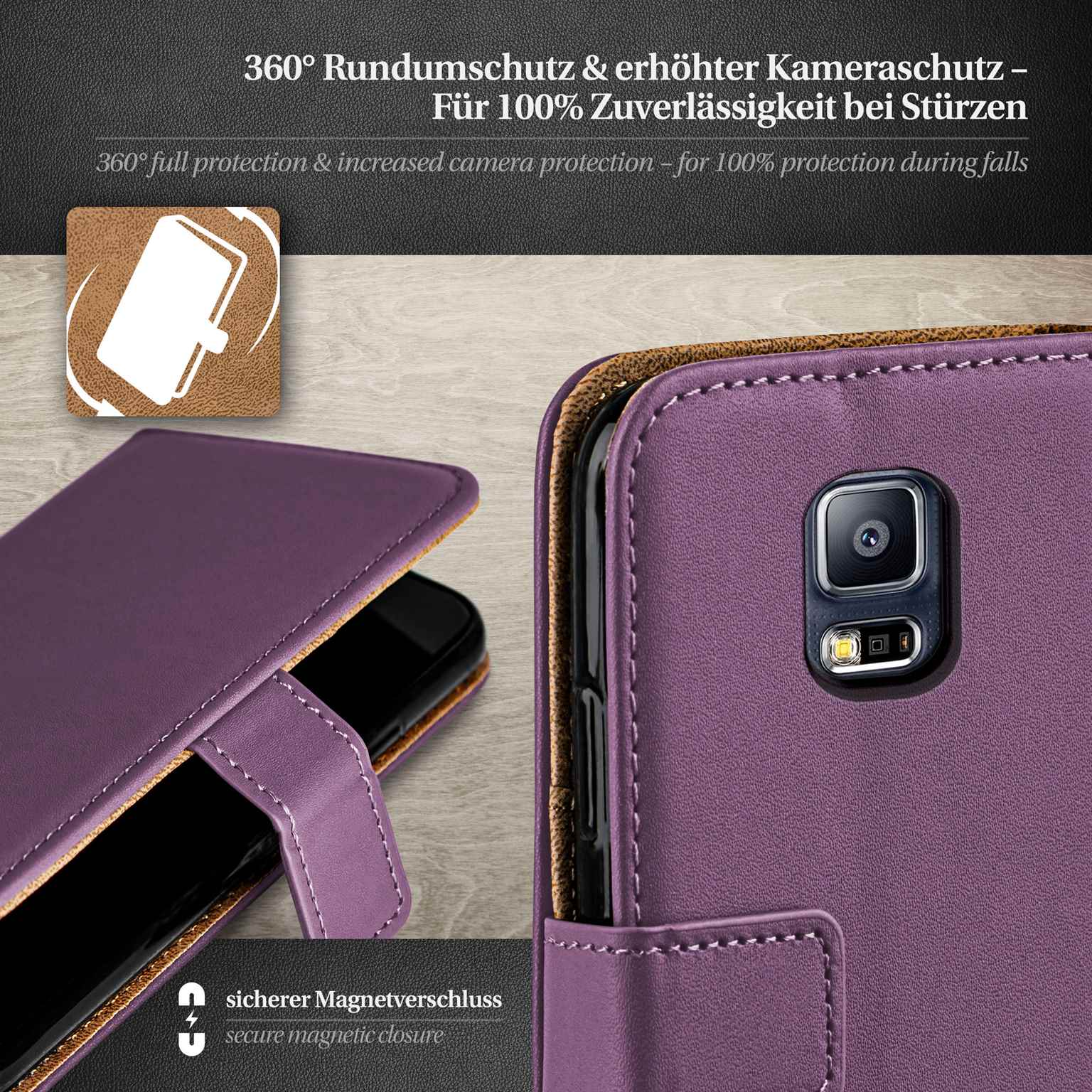 moex Book Case für Samsung Galaxy S5 Klapphülle mit Kartenfach – Weiteres Produktbild 3 moex Book Case für Samsung Galaxy S5 Klapphülle mit Kartenfach – Weiteres Produktbild 3