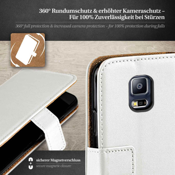 moex Book Case für Samsung Galaxy S5 Klapphülle mit Kartenfach – Weiteres Produktbild 3