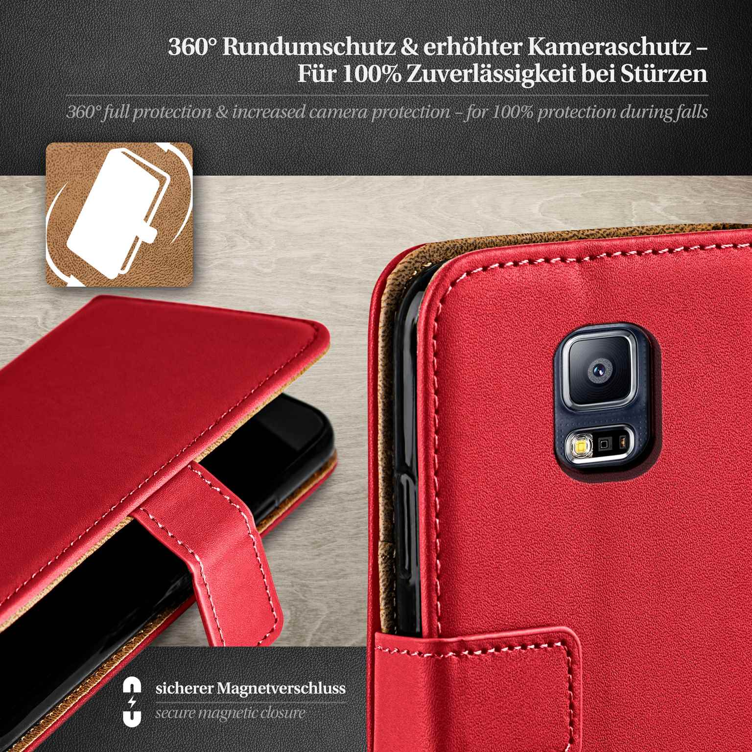 moex Book Case für Samsung Galaxy S5 Neo Klapphülle mit Kartenfach – Weiteres Produktbild 3 moex Book Case für Samsung Galaxy S5 Neo Klapphülle mit Kartenfach – Weiteres Produktbild 3