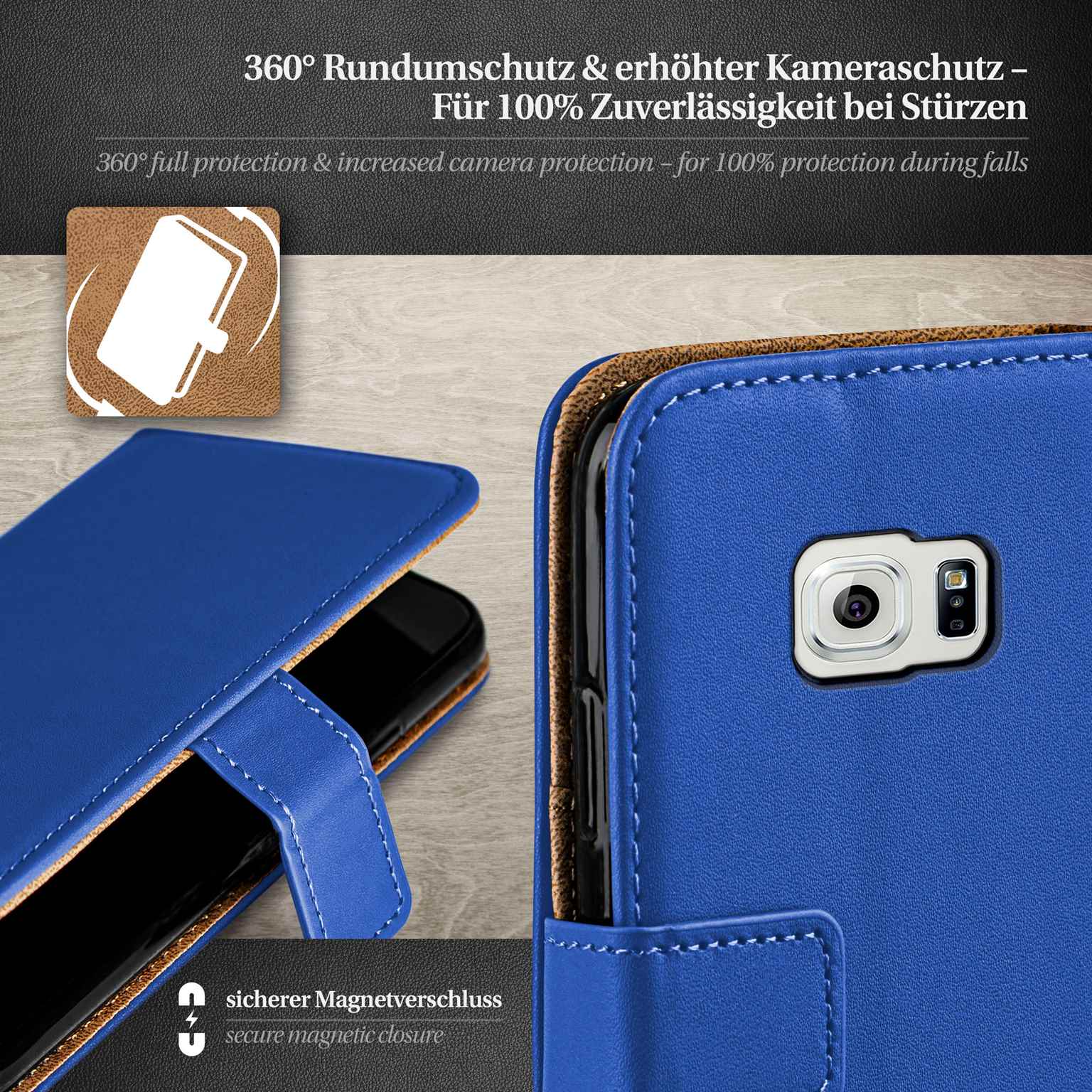 moex Book Case für Samsung Galaxy S6 Klapphülle mit Kartenfach – Weiteres Produktbild 3 moex Book Case für Samsung Galaxy S6 Klapphülle mit Kartenfach – Weiteres Produktbild 3