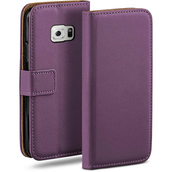moex moex Book Case für Samsung Galaxy S6 Klapphülle mit Kartenfach – Indigo-Violet