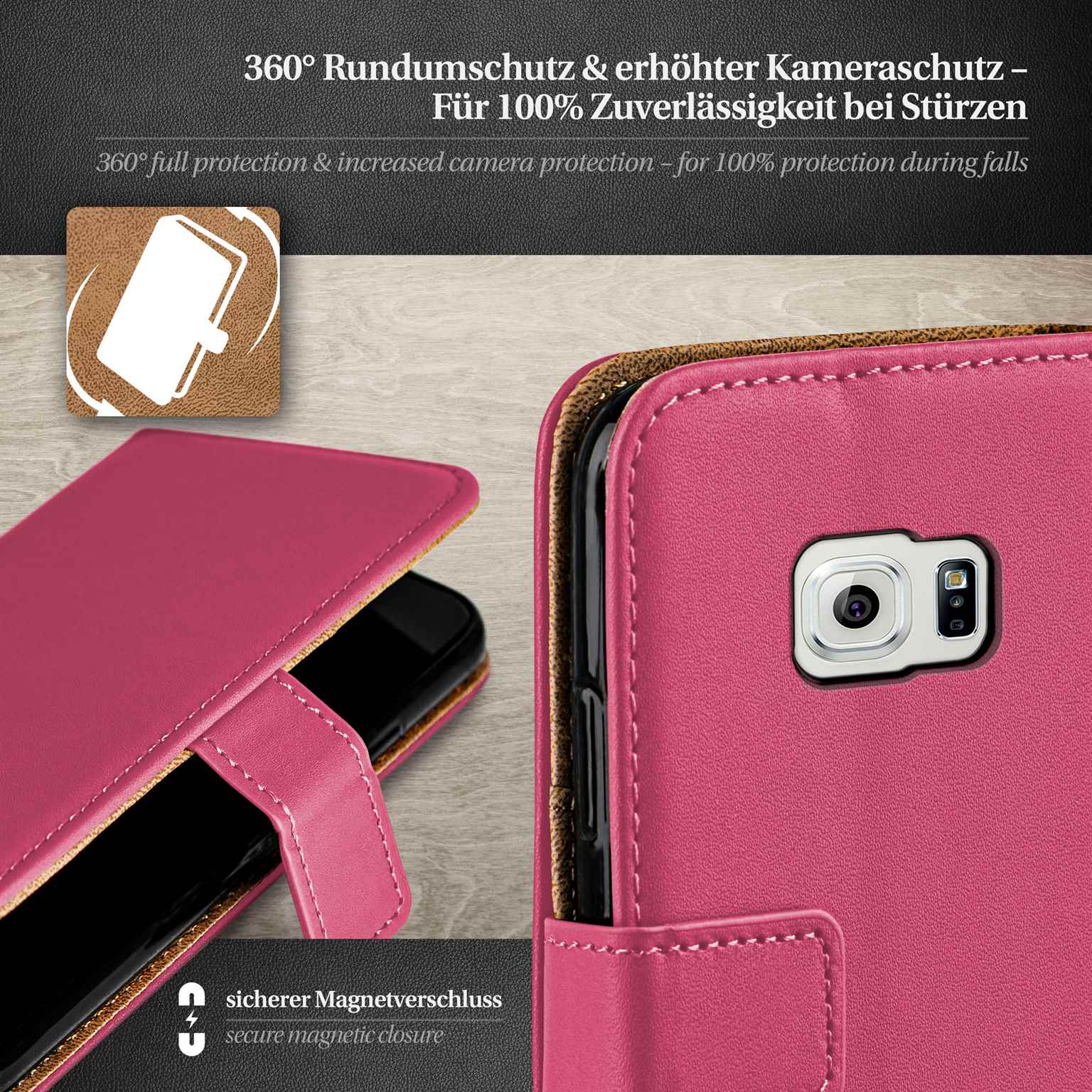 moex Book Case für Samsung Galaxy S6 Klapphülle mit Kartenfach – Weiteres Produktbild 3 moex Book Case für Samsung Galaxy S6 Klapphülle mit Kartenfach – Weiteres Produktbild 3