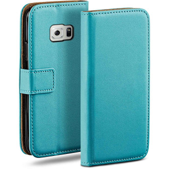 moex Book Case für Samsung Galaxy S6 Klapphülle mit Kartenfach – Aqua-Cyan moex Book Case für Samsung Galaxy S6 Klapphülle mit Kartenfach – Aqua-Cyan