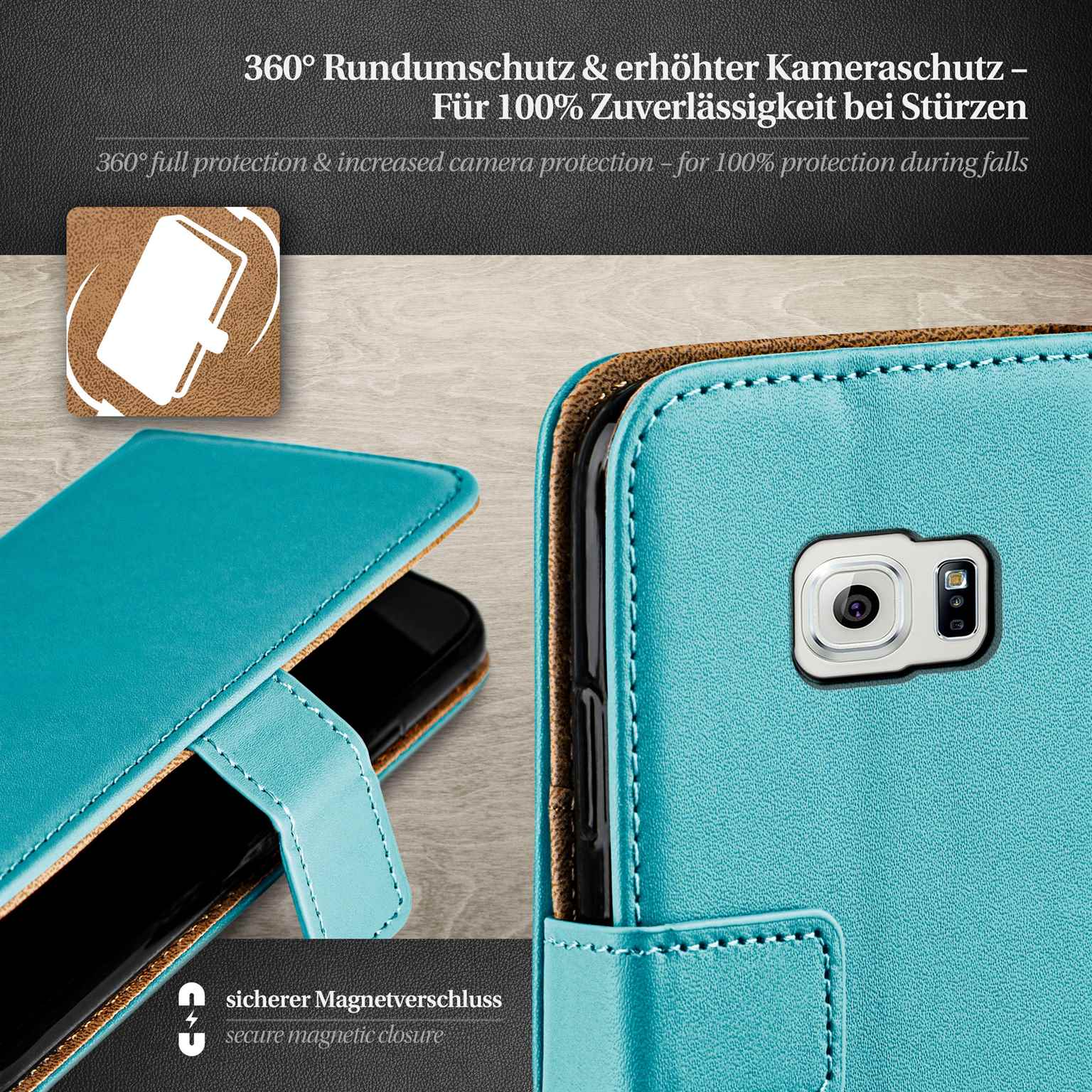 moex Book Case für Samsung Galaxy S6 Klapphülle mit Kartenfach – Weiteres Produktbild 3 moex Book Case für Samsung Galaxy S6 Klapphülle mit Kartenfach – Weiteres Produktbild 3