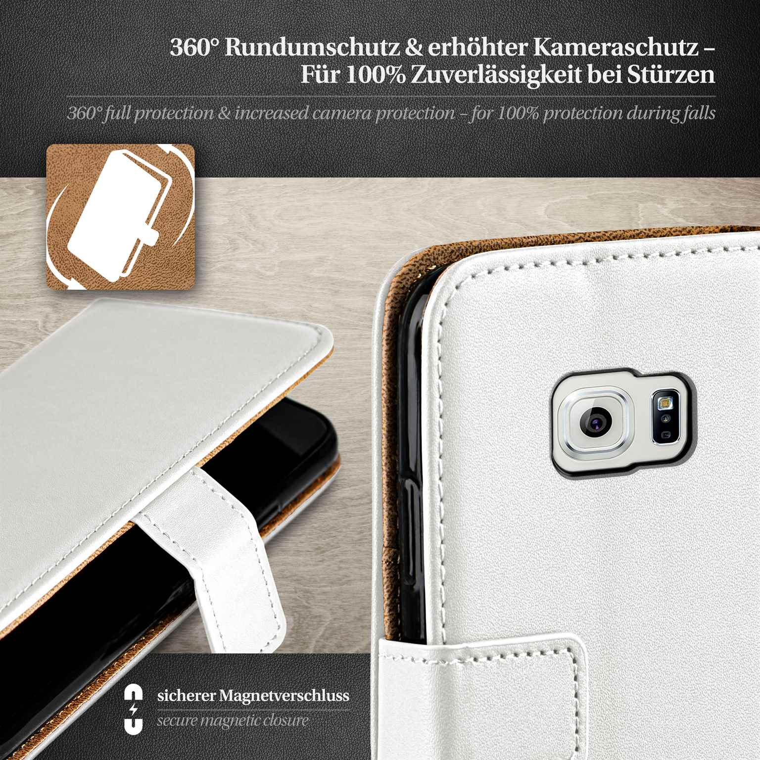 moex Book Case für Samsung Galaxy S6 Klapphülle mit Kartenfach – Weiteres Produktbild 3 moex Book Case für Samsung Galaxy S6 Klapphülle mit Kartenfach – Weiteres Produktbild 3