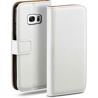 moex moex Book Case für Samsung Galaxy S7 Klapphülle mit Kartenfach – Pearl-White