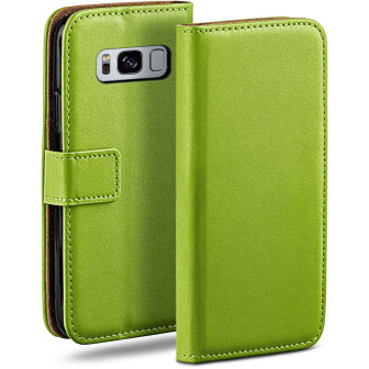 moex moex Book Case für Samsung Galaxy S8 Plus Klapphülle mit Kartenfach – Lime-Green