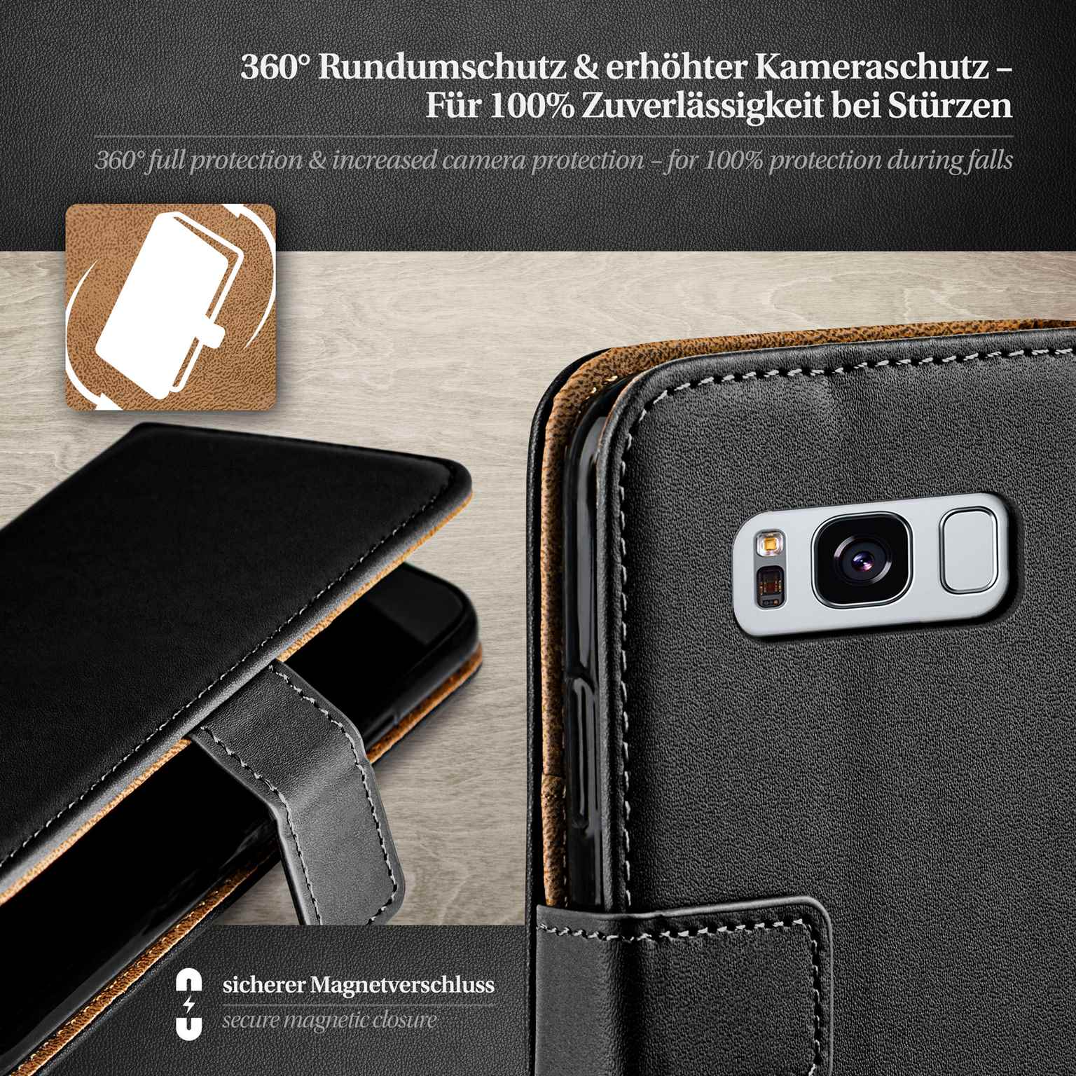 moex Book Case für Samsung Galaxy S8 Plus Klapphülle mit Kartenfach – Weiteres Produktbild 3 moex Book Case für Samsung Galaxy S8 Plus Klapphülle mit Kartenfach – Weiteres Produktbild 3