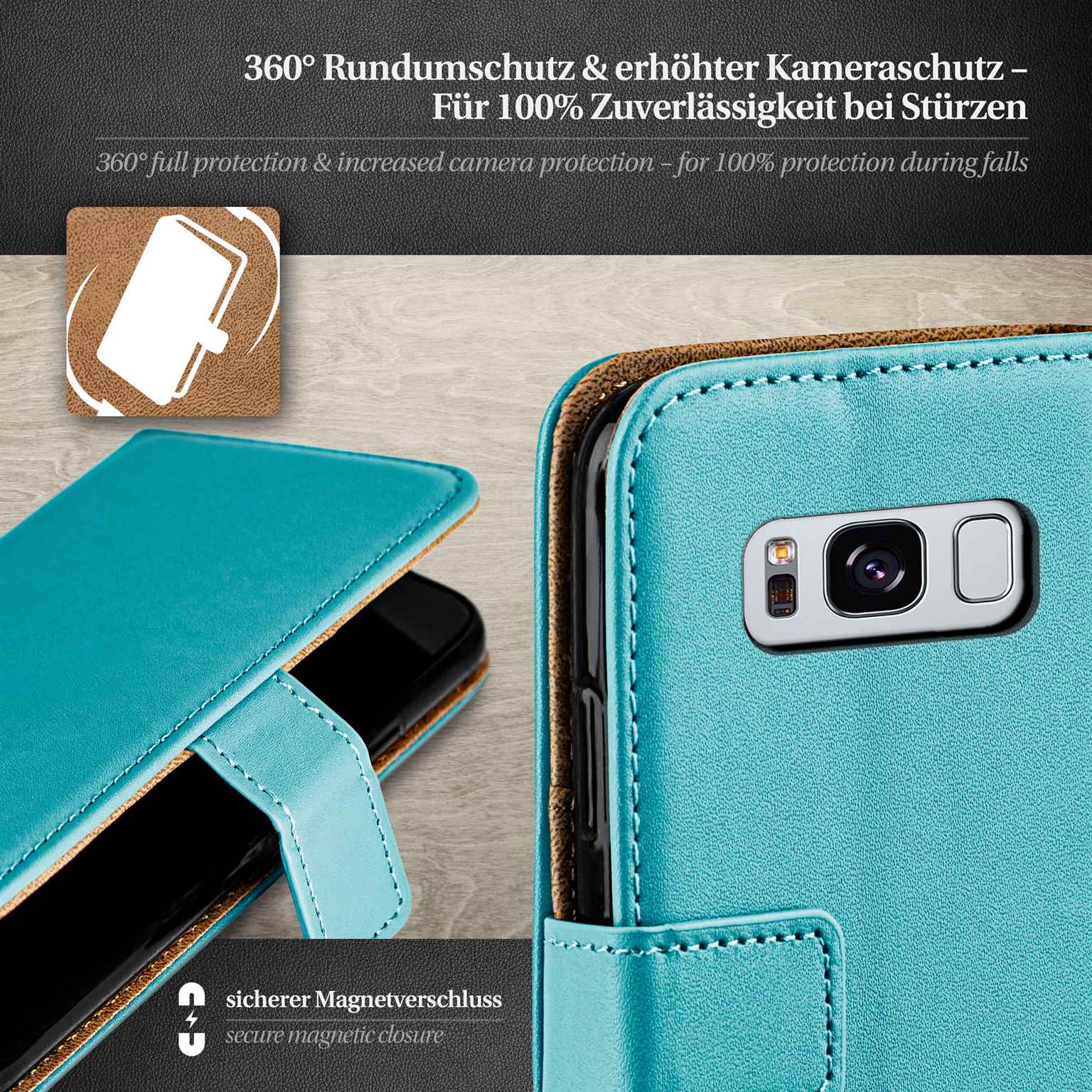 moex Book Case für Samsung Galaxy S8 Plus Klapphülle mit Kartenfach – Weiteres Produktbild 3 moex Book Case für Samsung Galaxy S8 Plus Klapphülle mit Kartenfach – Weiteres Produktbild 3