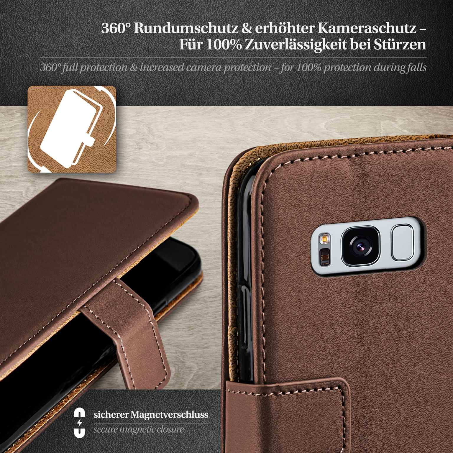 moex Book Case für Samsung Galaxy S8 Klapphülle mit Kartenfach – Weiteres Produktbild 3 moex Book Case für Samsung Galaxy S8 Klapphülle mit Kartenfach – Weiteres Produktbild 3