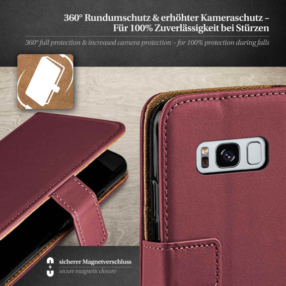 moex Book Case für Samsung Galaxy S8 Klapphülle mit Kartenfach – Weiteres Produktbild 3