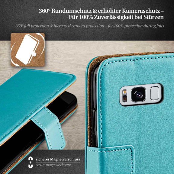 moex Book Case für Samsung Galaxy S8 Klapphülle mit Kartenfach – Weiteres Produktbild 3