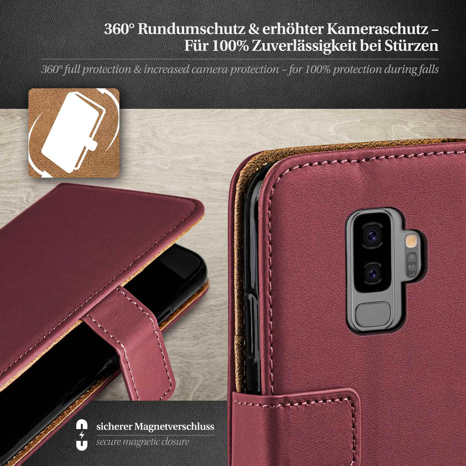moex Book Case für Samsung Galaxy S9 Plus Klapphülle mit Kartenfach – Weiteres Produktbild 3 moex Book Case für Samsung Galaxy S9 Plus Klapphülle mit Kartenfach – Weiteres Produktbild 3