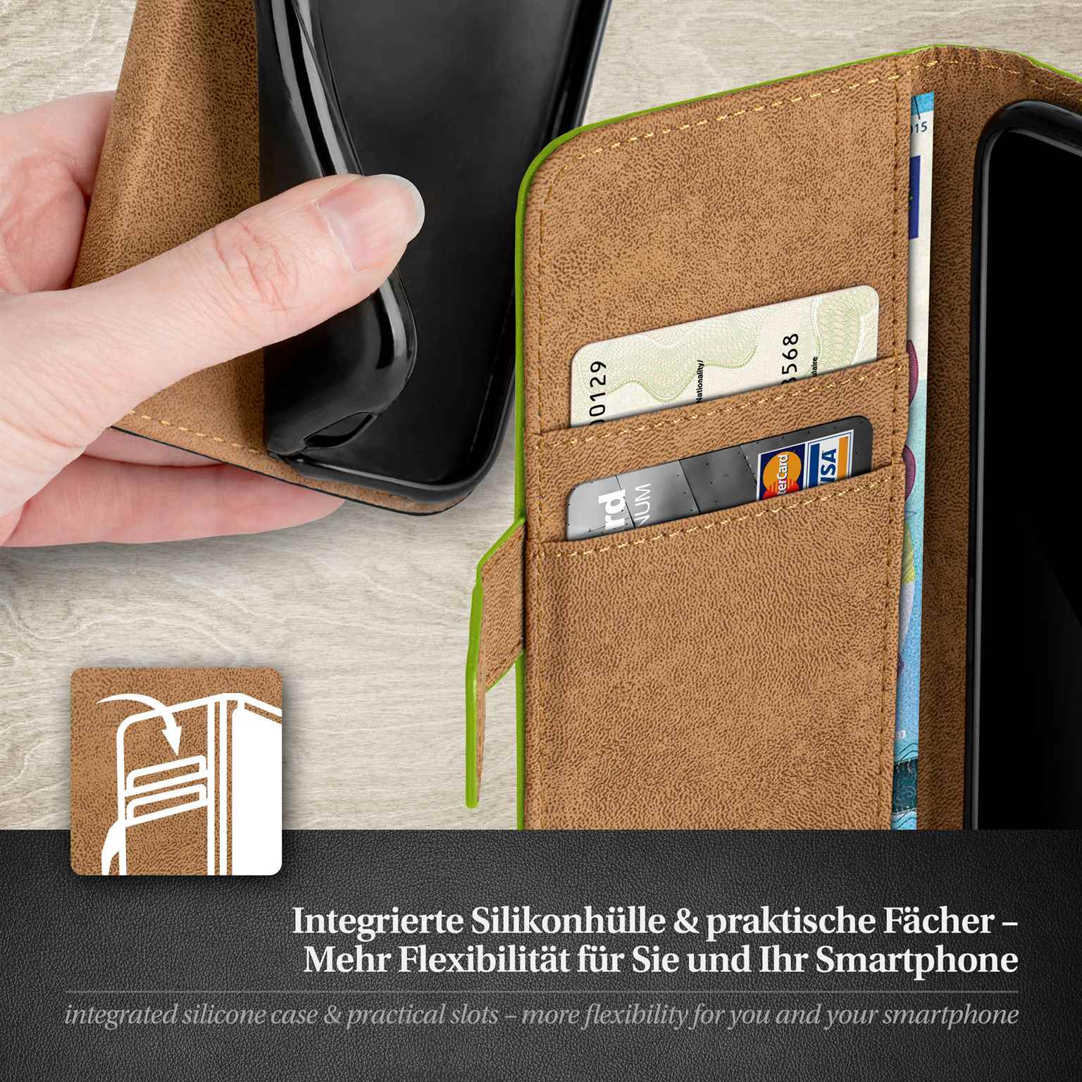 moex Book Case für Samsung Galaxy S9 Plus Klapphülle mit Kartenfach – Weiteres Produktbild 3