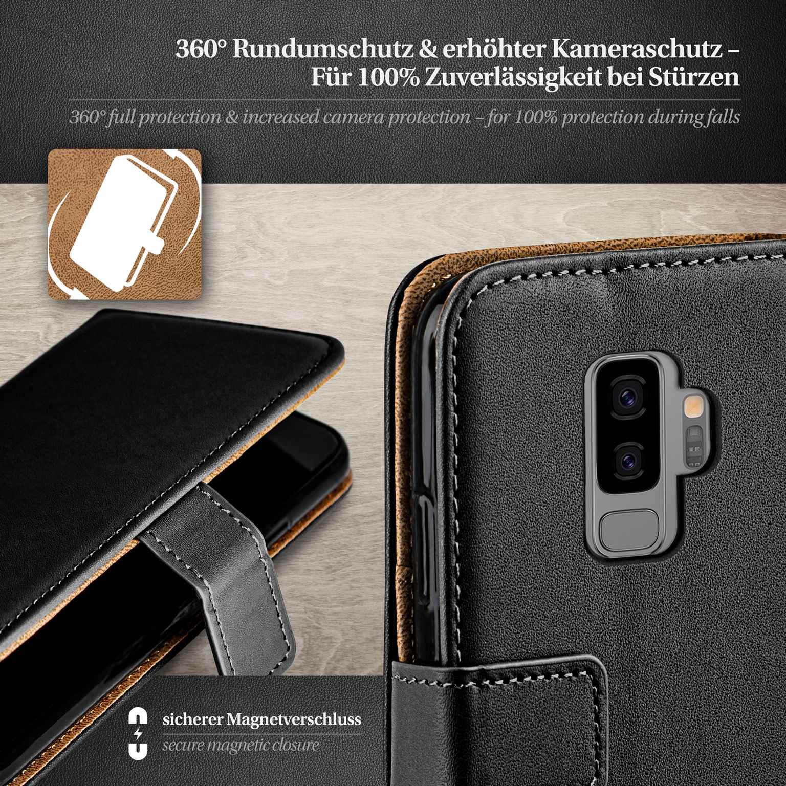 moex Book Case für Samsung Galaxy S9 Plus Klapphülle mit Kartenfach – Weiteres Produktbild 3 moex Book Case für Samsung Galaxy S9 Plus Klapphülle mit Kartenfach – Weiteres Produktbild 3
