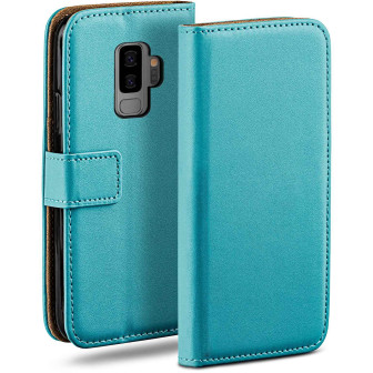 moex moex Book Case für Samsung Galaxy S9 Plus Klapphülle mit Kartenfach – Aqua-Cyan