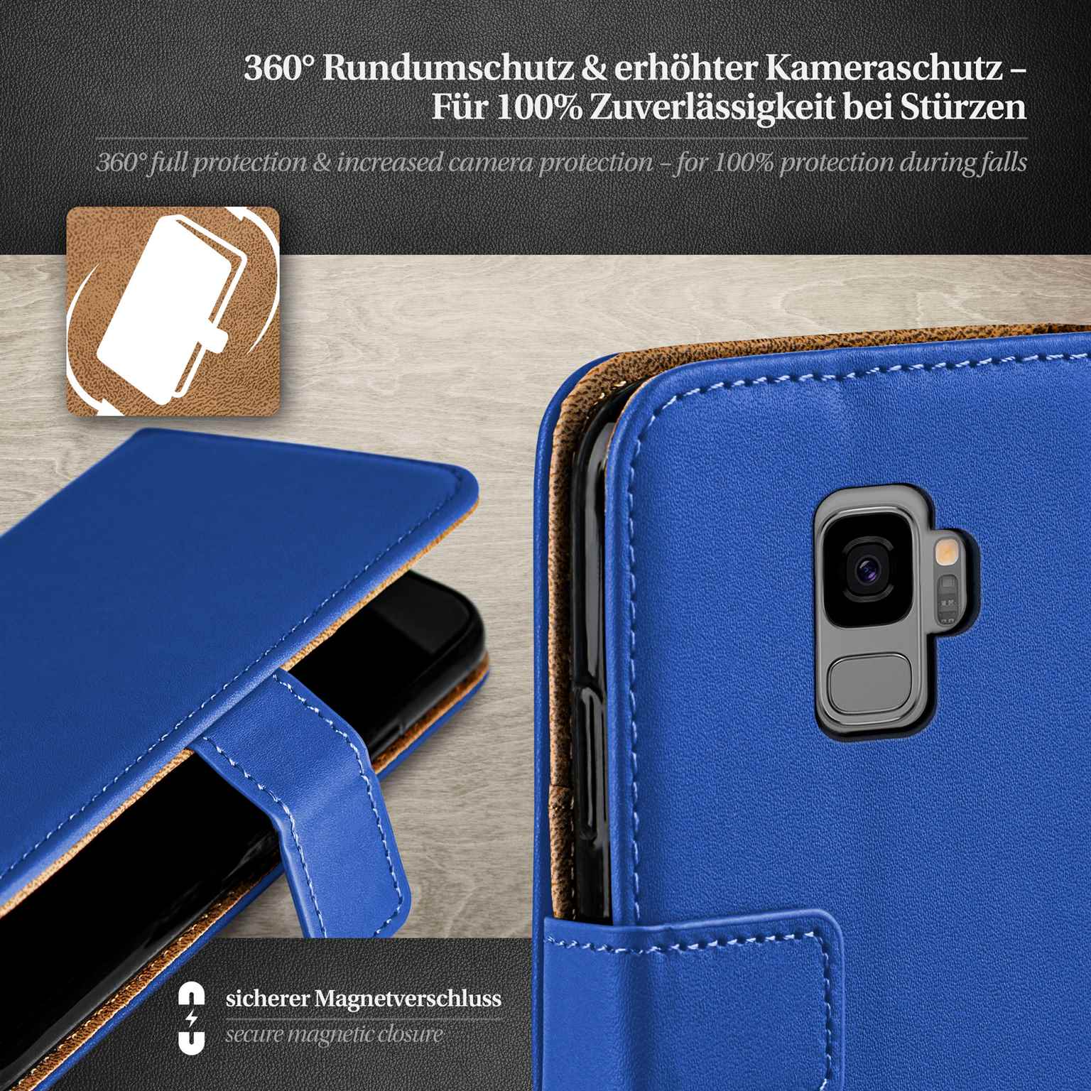 moex Book Case für Samsung Galaxy S9 Klapphülle mit Kartenfach – Weiteres Produktbild 3