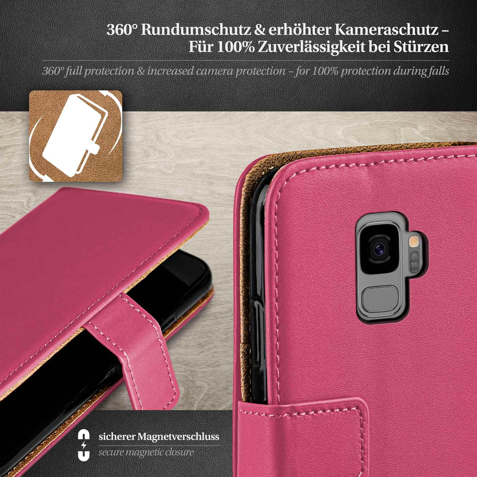 moex Book Case für Samsung Galaxy S9 Klapphülle mit Kartenfach – Weiteres Produktbild 3