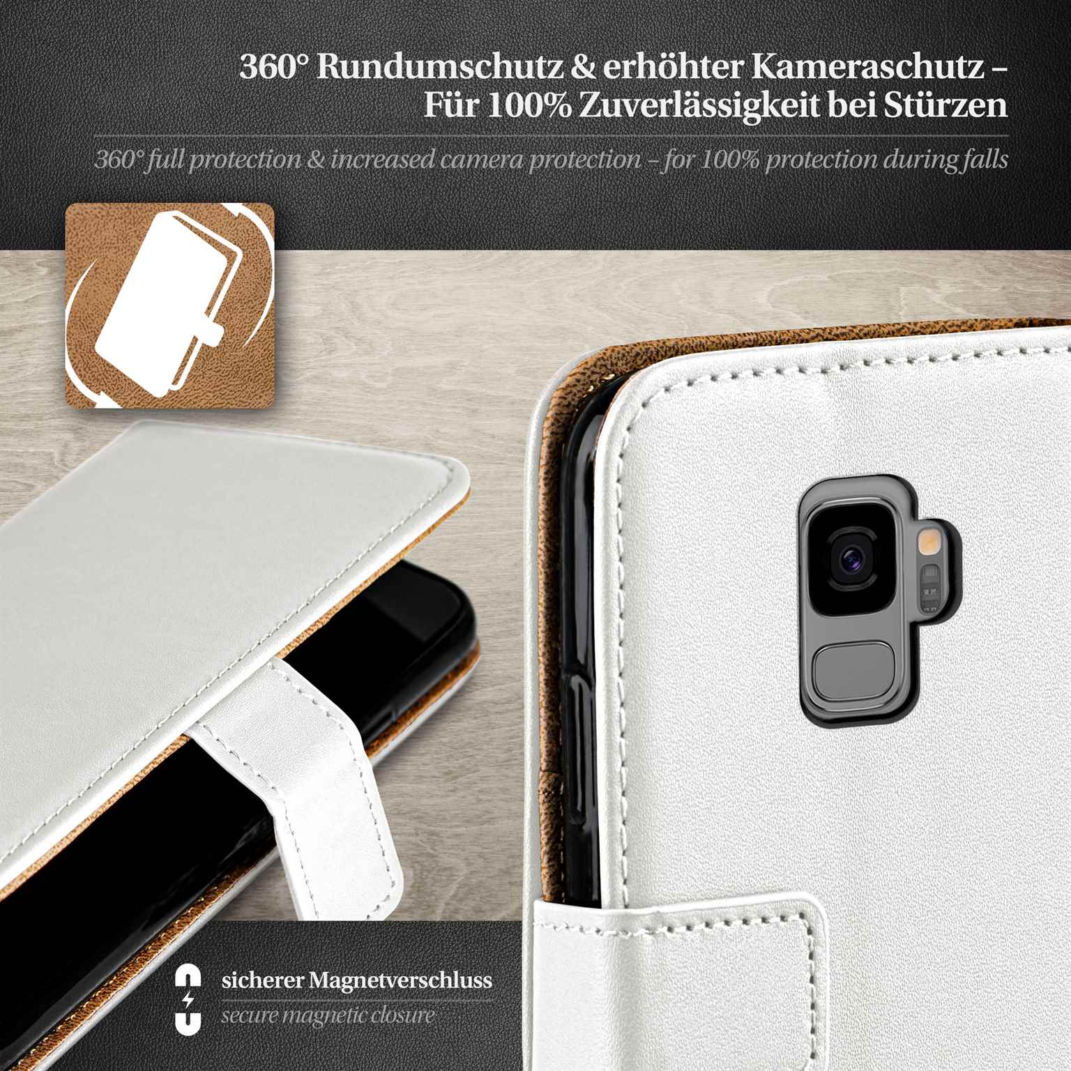 moex Book Case für Samsung Galaxy S9 Klapphülle mit Kartenfach – Weiteres Produktbild 3