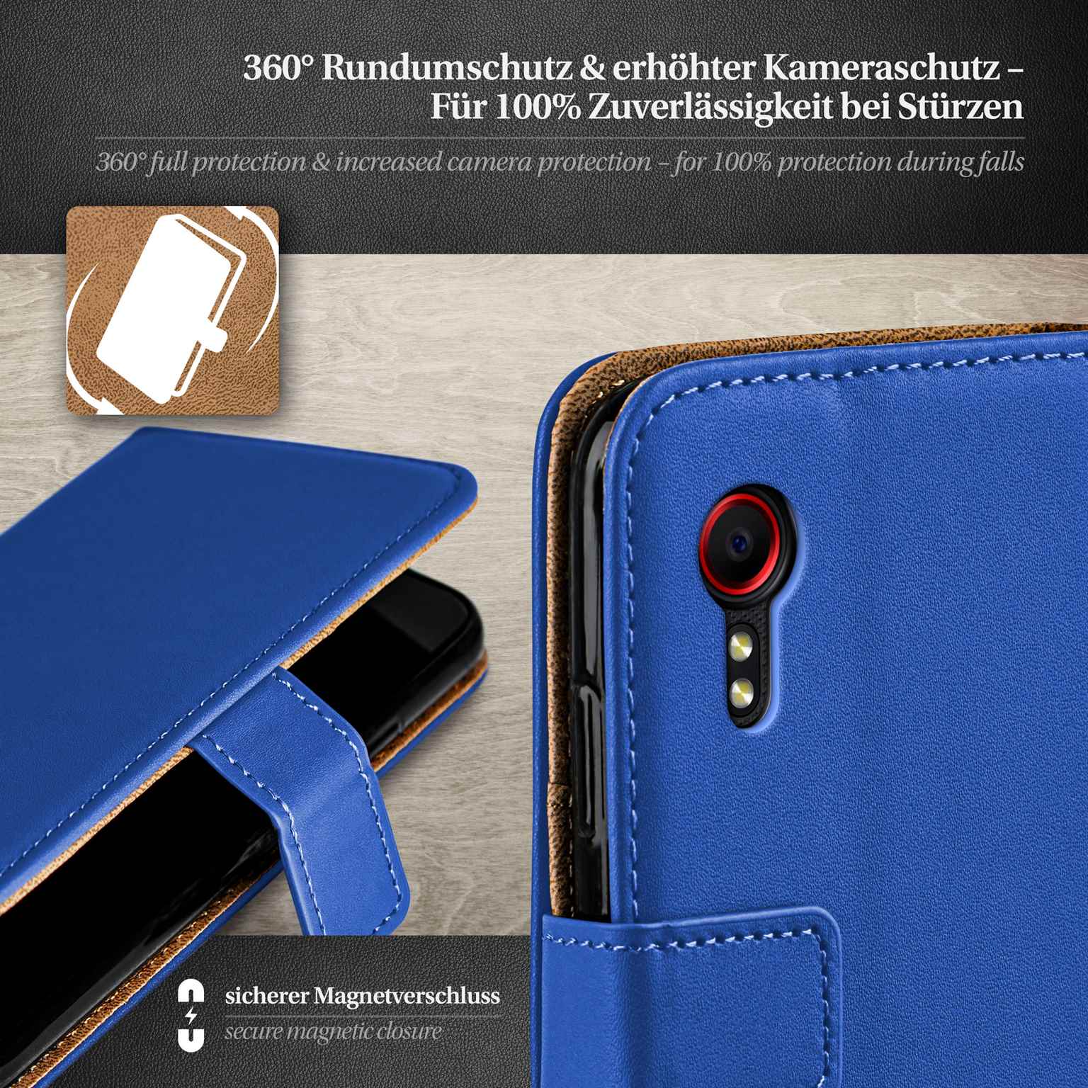 moex Book Case für Samsung Galaxy XCover 5 Klapphülle mit Kartenfach – Weiteres Produktbild 3