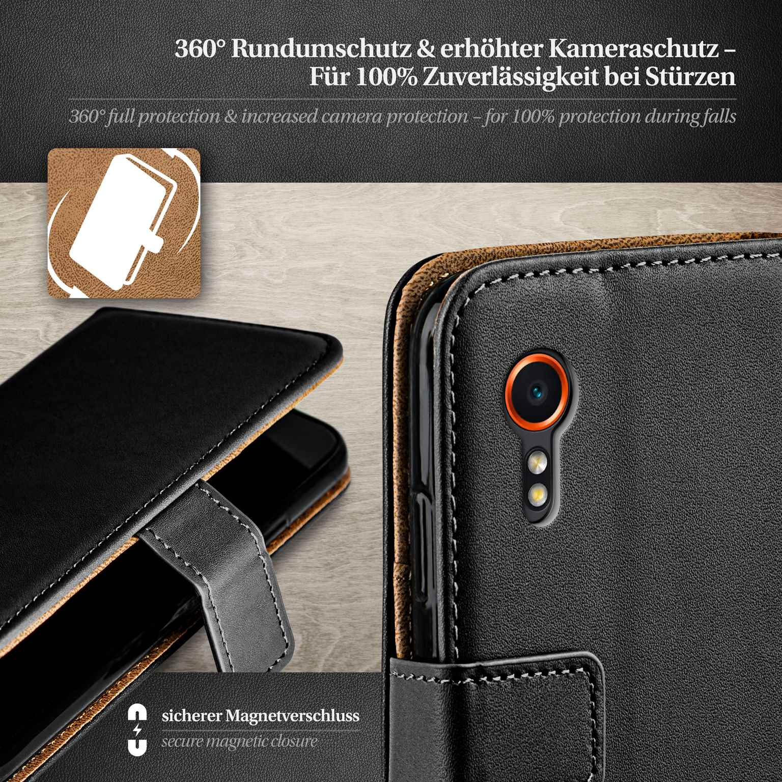 moex Book Case für Samsung Galaxy XCover 7 Klapphülle mit Kartenfach – Weiteres Produktbild 3 moex Book Case für Samsung Galaxy XCover 7 Klapphülle mit Kartenfach – Weiteres Produktbild 3