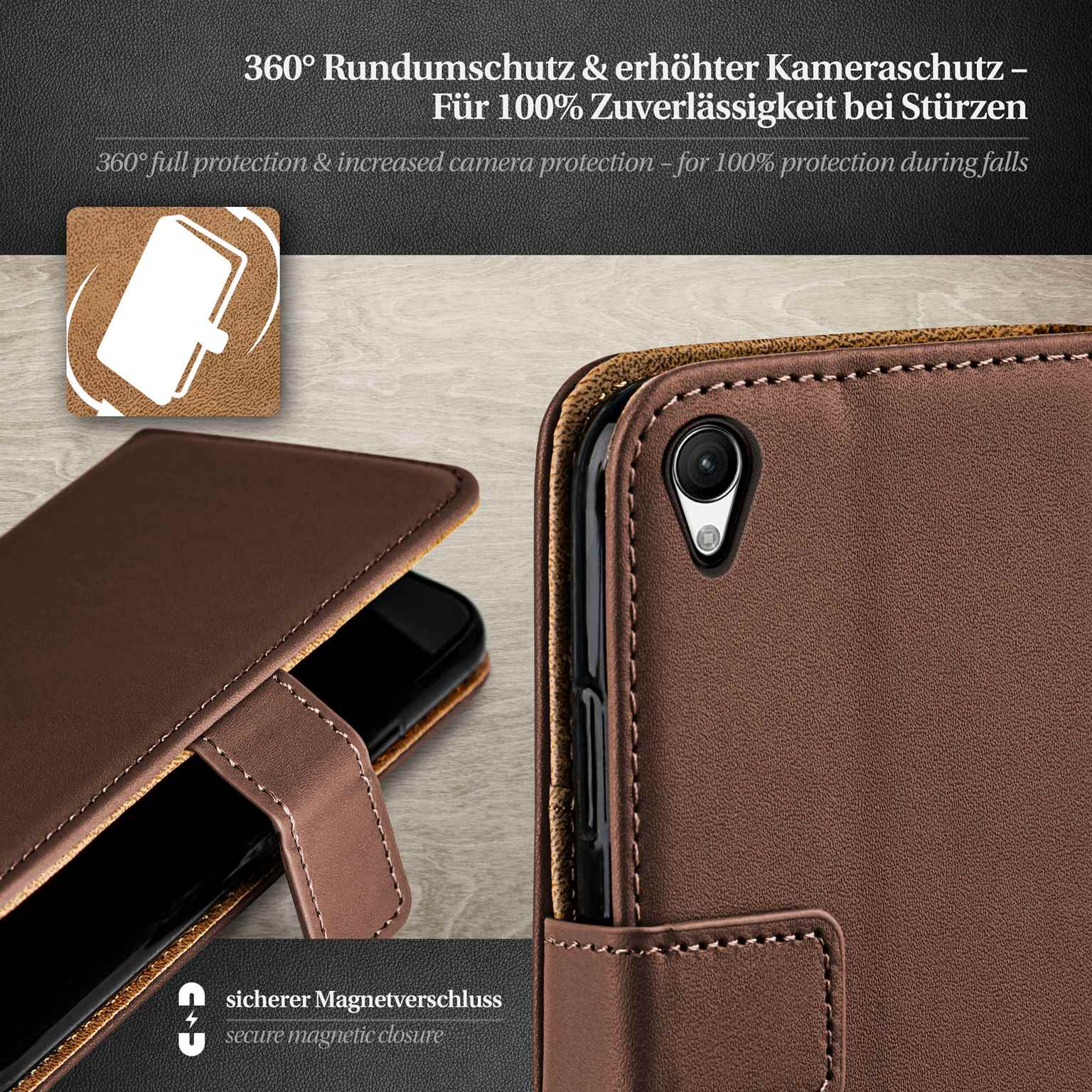 moex Book Case für Sony Xperia M4 Aqua Klapphülle mit Kartenfach – Weiteres Produktbild 3 moex Book Case für Sony Xperia M4 Aqua Klapphülle mit Kartenfach – Weiteres Produktbild 3